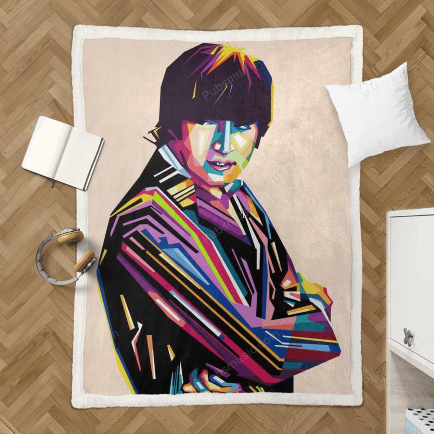 Iconic Beatles Portrait: Best Pop Art People Sherpa Fleece Blanket