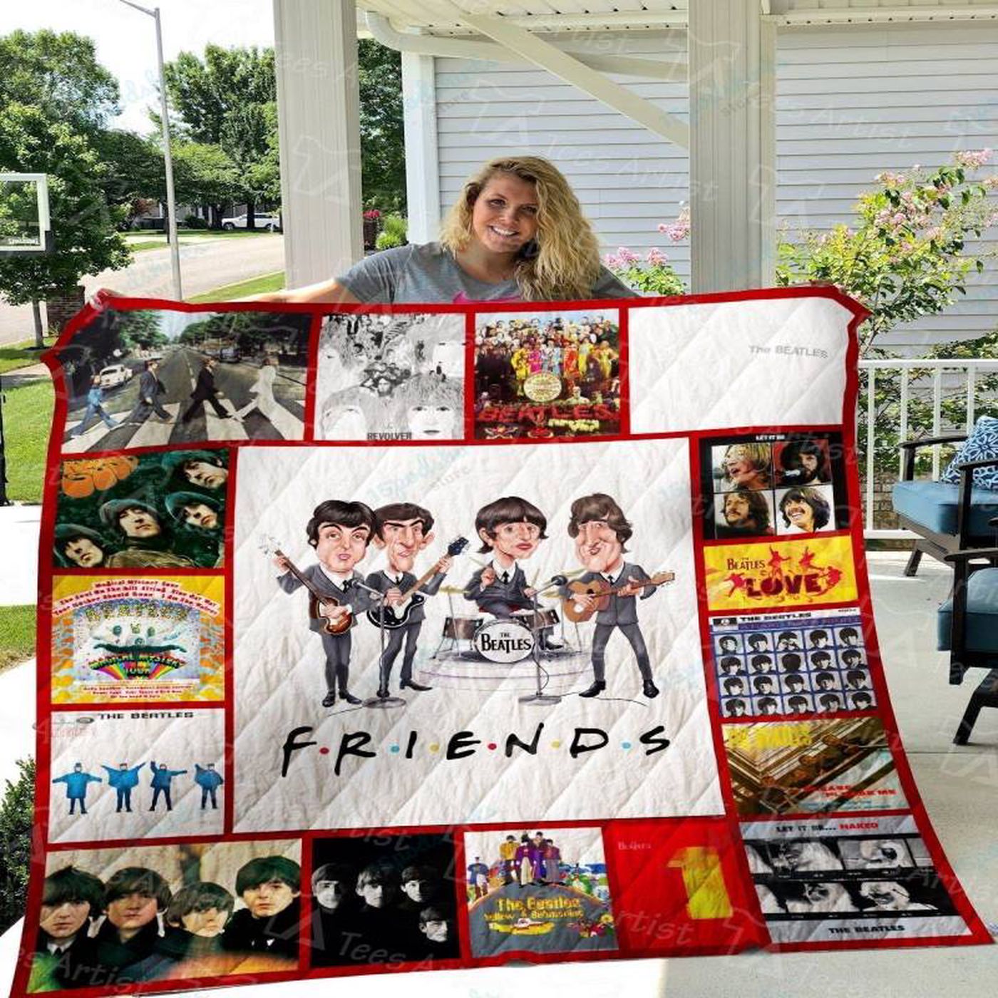 The Beatles Quilt Blanket 01647: Cozy Up with Iconic Band Artwork on this Limited Edition Bedspread