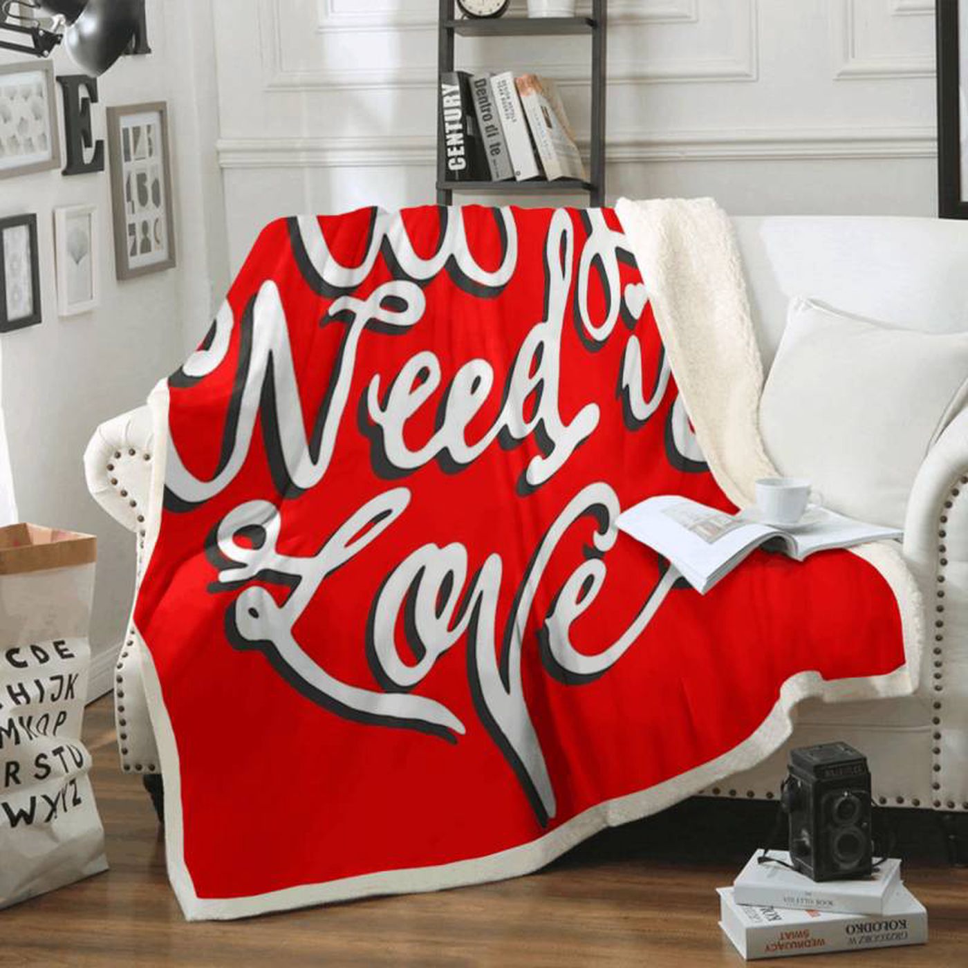 The Beatles All You Need Is Love Heart Fleece Blanket – Perfect for Fans & Song Album Enthusiasts