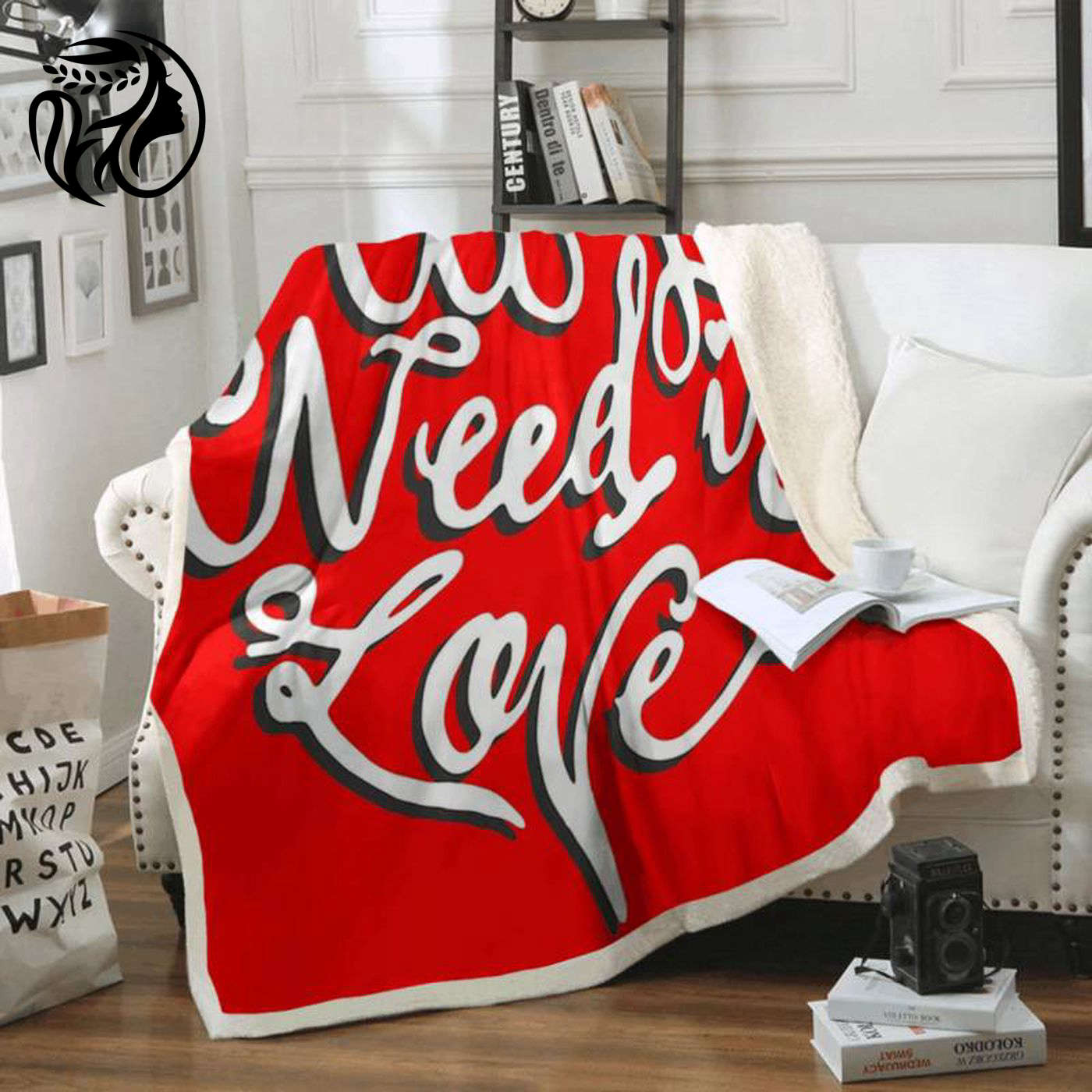 The Beatles All You Need Is Love Heart Fleece Blanket – Perfect for Fans & Song Album Enthusiasts
