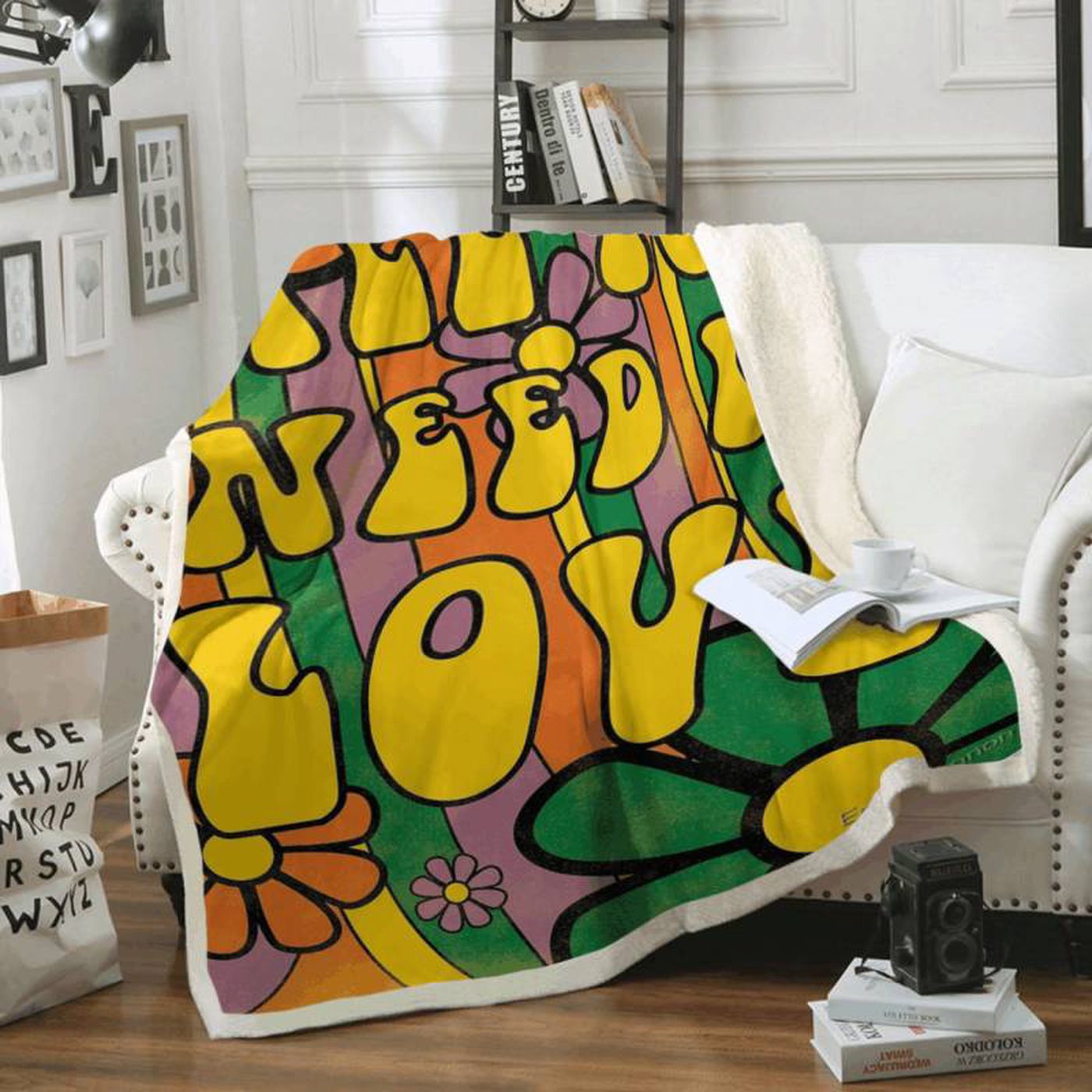 The Beatles Song Heart Fleece Blanket – All You Need Is Love: Cozy and Stylish Music-Inspired Bedding