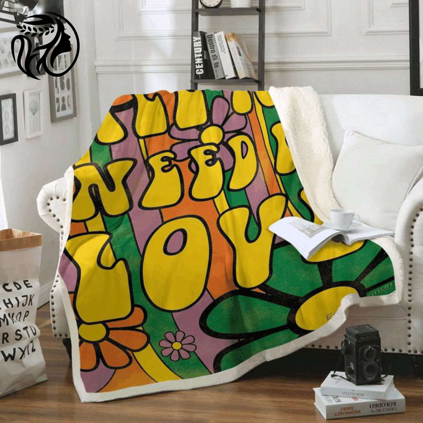 The Beatles Song Heart Fleece Blanket – All You Need Is Love: Cozy and Stylish Music-Inspired Bedding