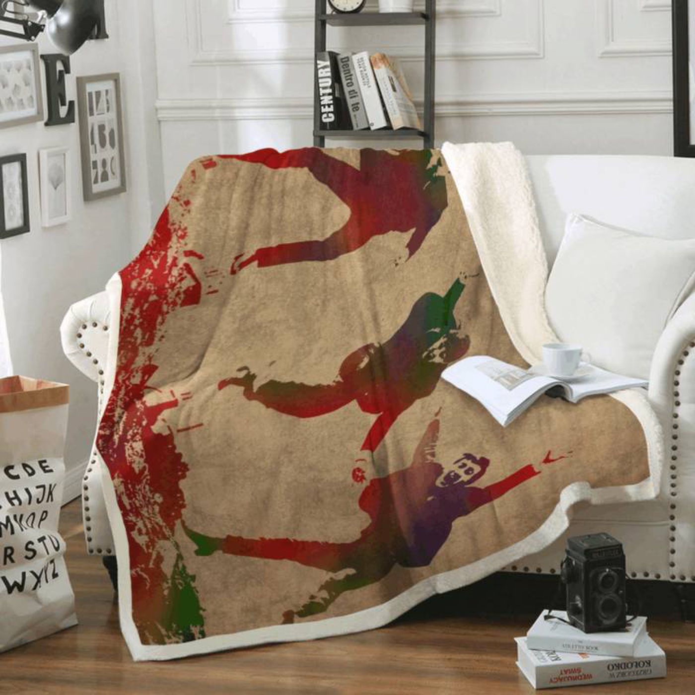 Cozy Beatles Watercolor Fleece Blanket – English Rock Band Merchandise