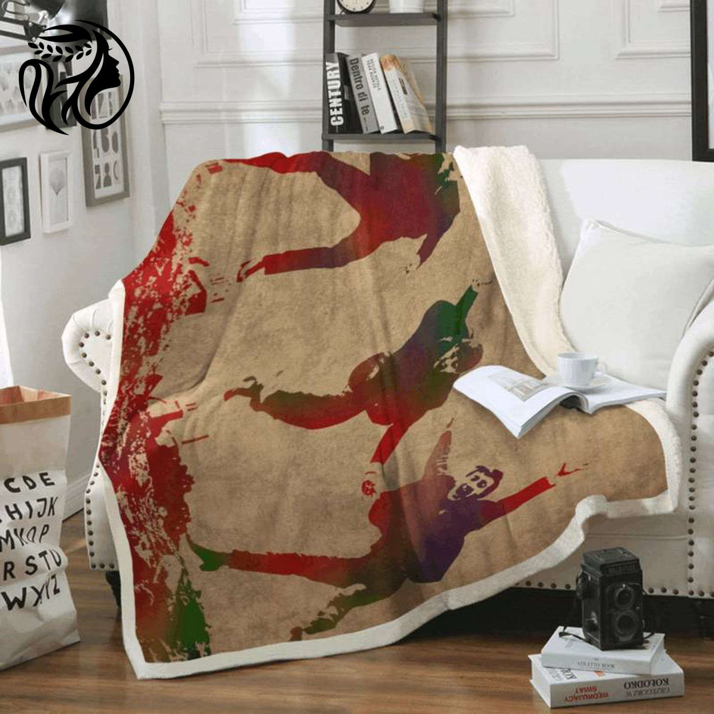 Cozy Beatles Watercolor Fleece Blanket - English Rock Band Merchandise