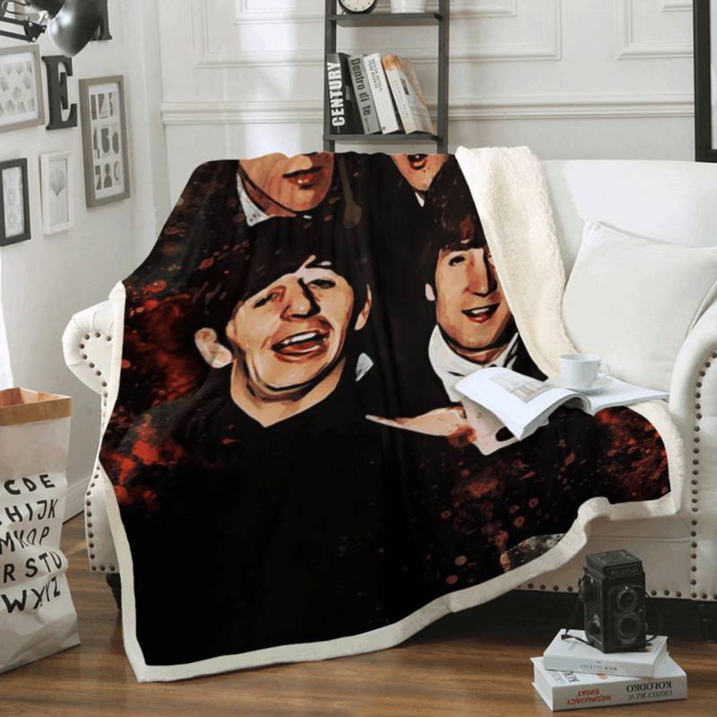The Beatles Art Fleece Blanket – While My Guitar Gently Weeps Cozy and Stylish Tribute to the Iconic Band