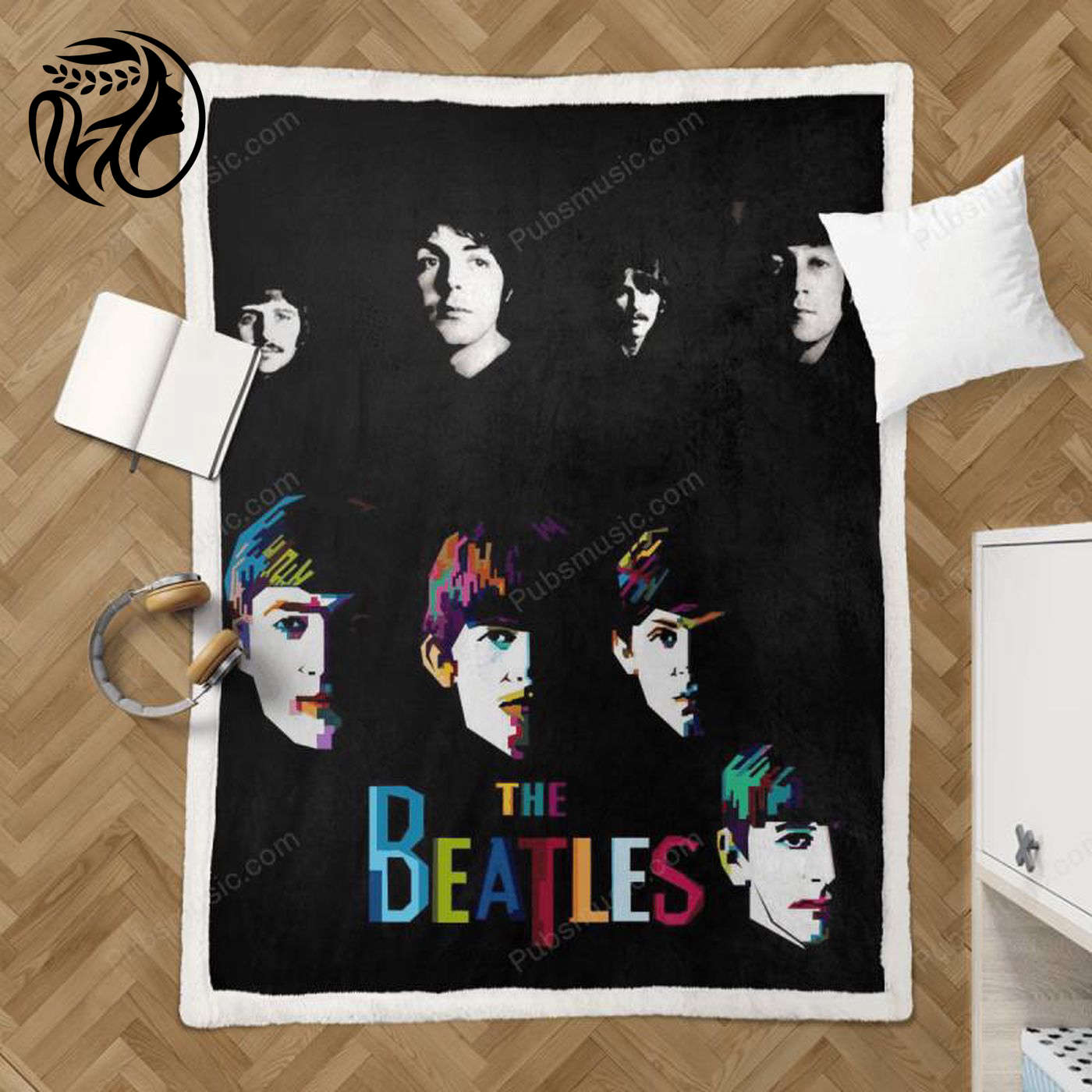 Stay Warm with The Beatles WPAP Sherpa Fleece Blanket: Cozy Vibrant & Officially Licensed Merchandise