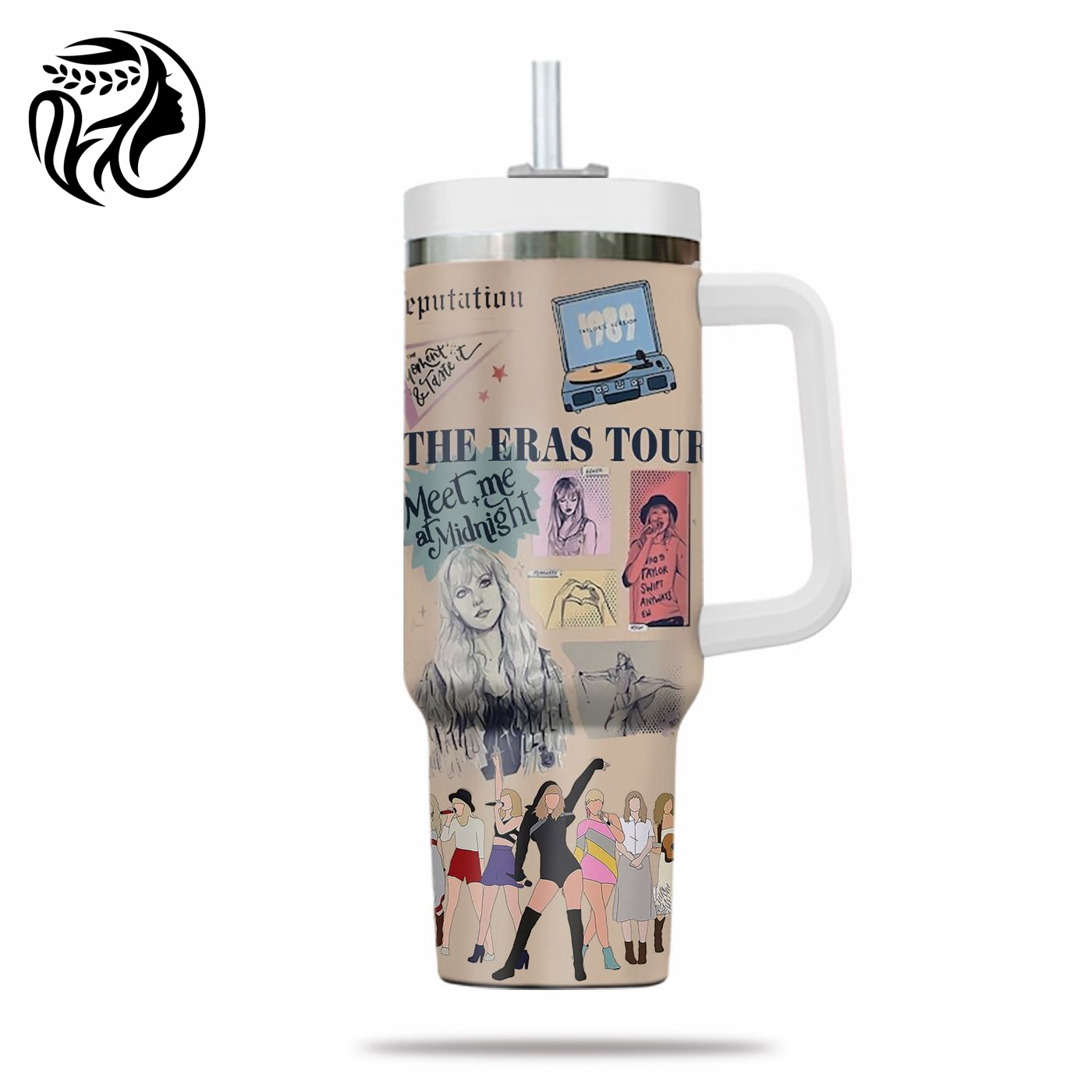 Taylor Swiftie Tumbler: The Eras Tour 40oz Cup Perfect Valentine  – Gift for Women with Midnight 1989 Design