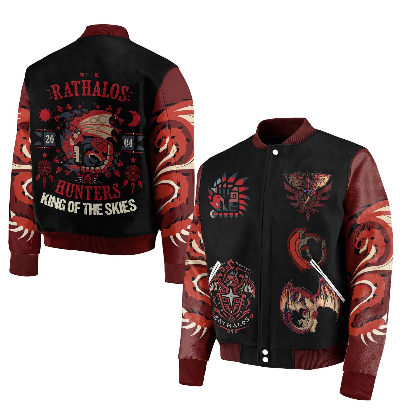 The Rathalos Hunters New Premium Baseball Jacket – Gift for Women For Fan The Rathalos Hunters New Premium Baseball Jacket – Gift for Women For Fan