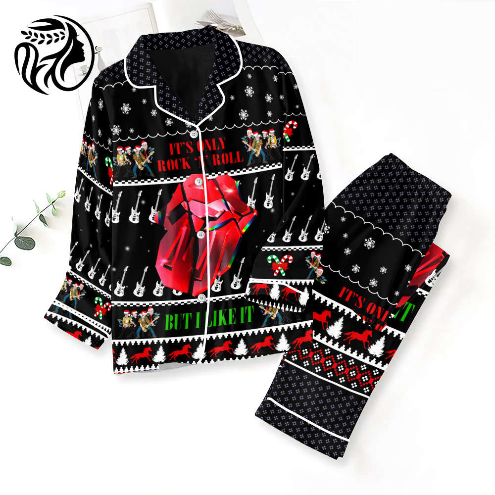 The Rolling Stones Button Down Pajamas Set –  Gift for Women – Christmas Gift