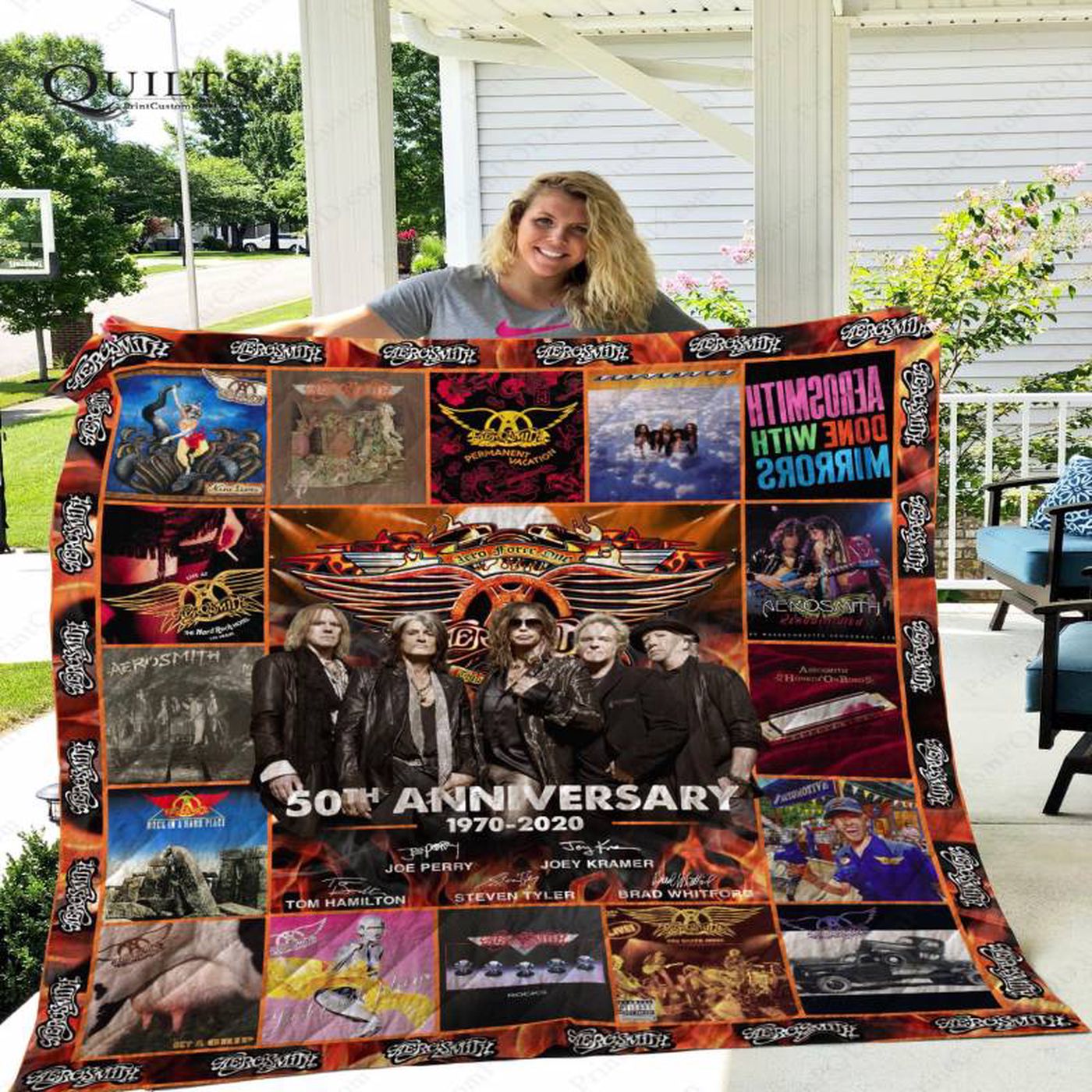 TLMus Aerosmith Quilt Blanket: Rock Your Bed with Iconic Band Artwork! TLMus Aerosmith Quilt Blanket: Rock Your Bed with Iconic Band Artwork!
