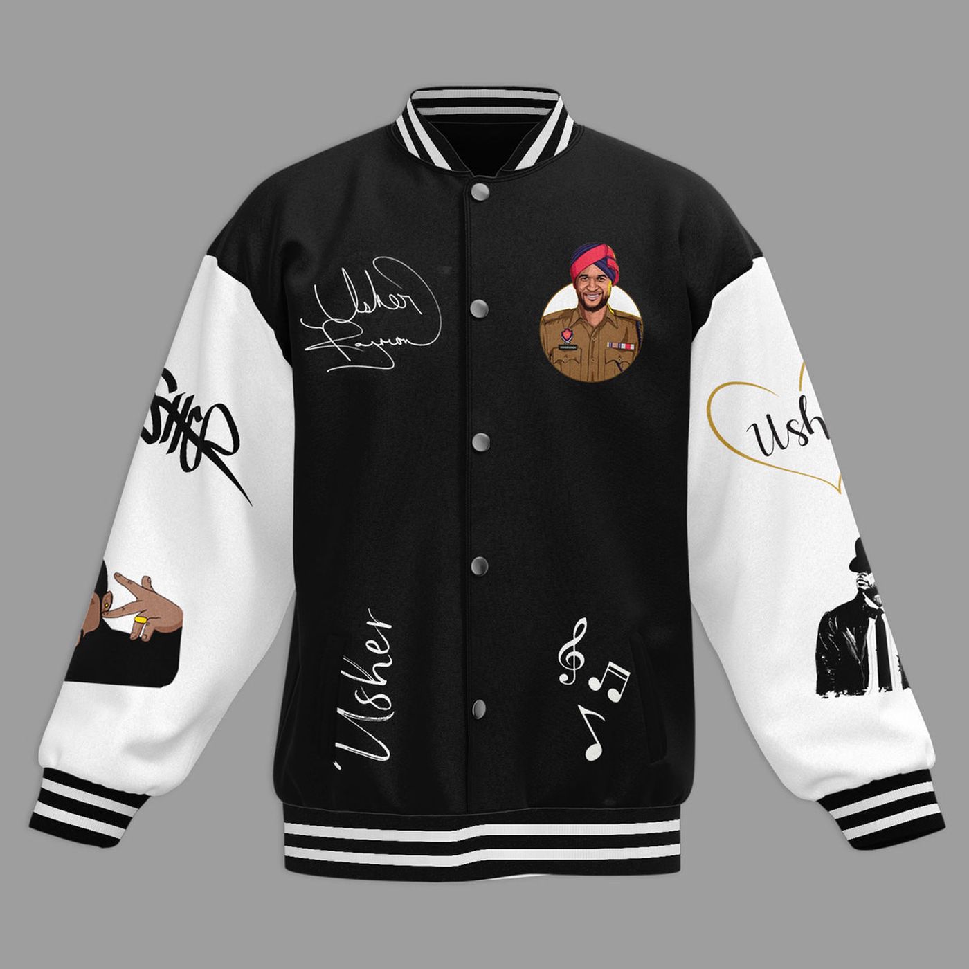 Usher New Premium Baseball Jacket Gift For Fan Usher New Premium Baseball Jacket Gift For Fan