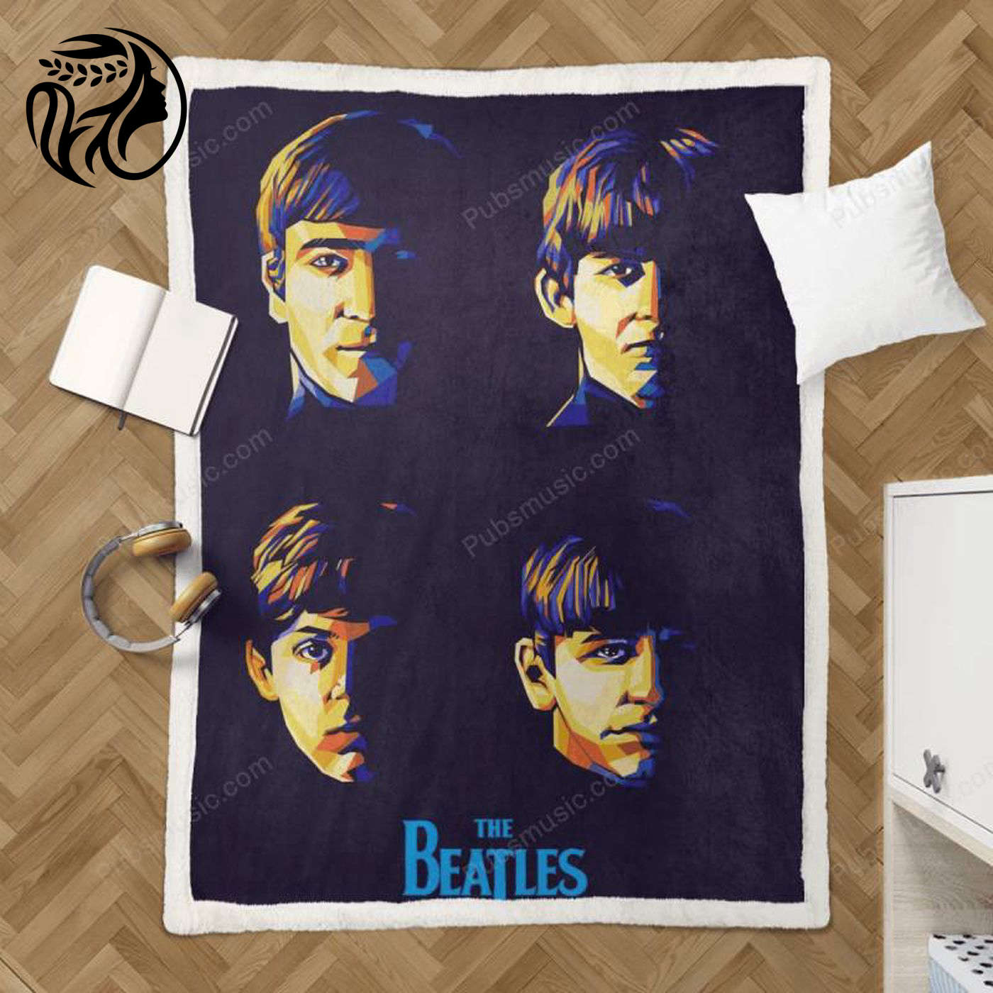 Get Cozy with The Beatles Popart Sherpa Fleece Blanket – Unique WPAP Design for Ultimate Comfort!