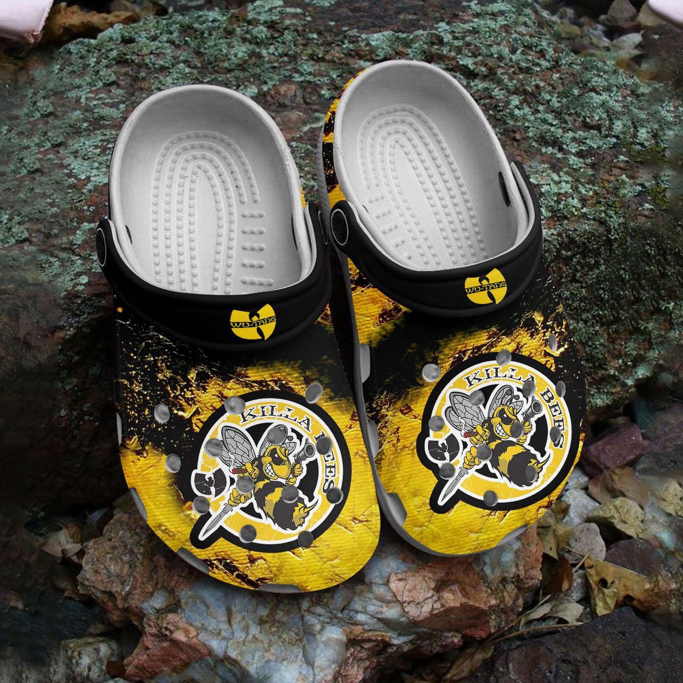 Wu-Tang Clan Logo Killa Bees Clogs Shoes, Gift For Fans Of Wu-Tang Clan Slippers