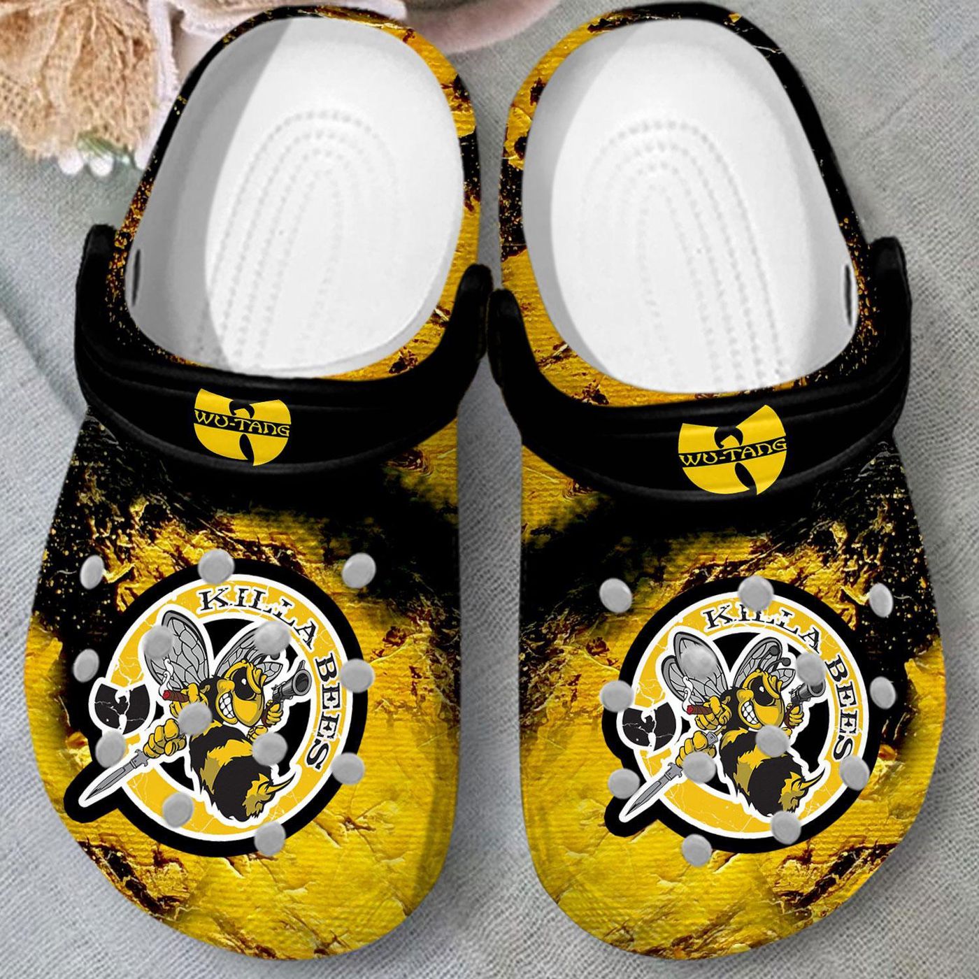 Wu-Tang Clan Logo Killa Bees Clogs Shoes, Gift For Fans Of Wu-Tang Clan Slippers