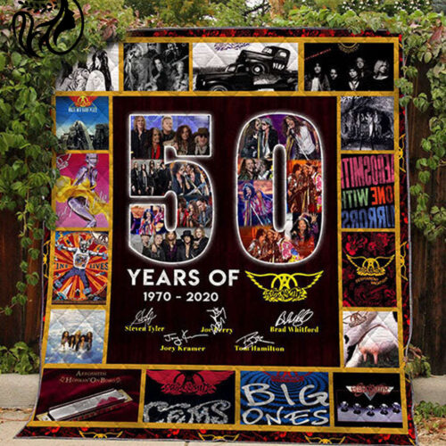 Rock the Night Away with Years of New Aerosmith Quilt Blanket – Limited Edition for Aerosmith Fans