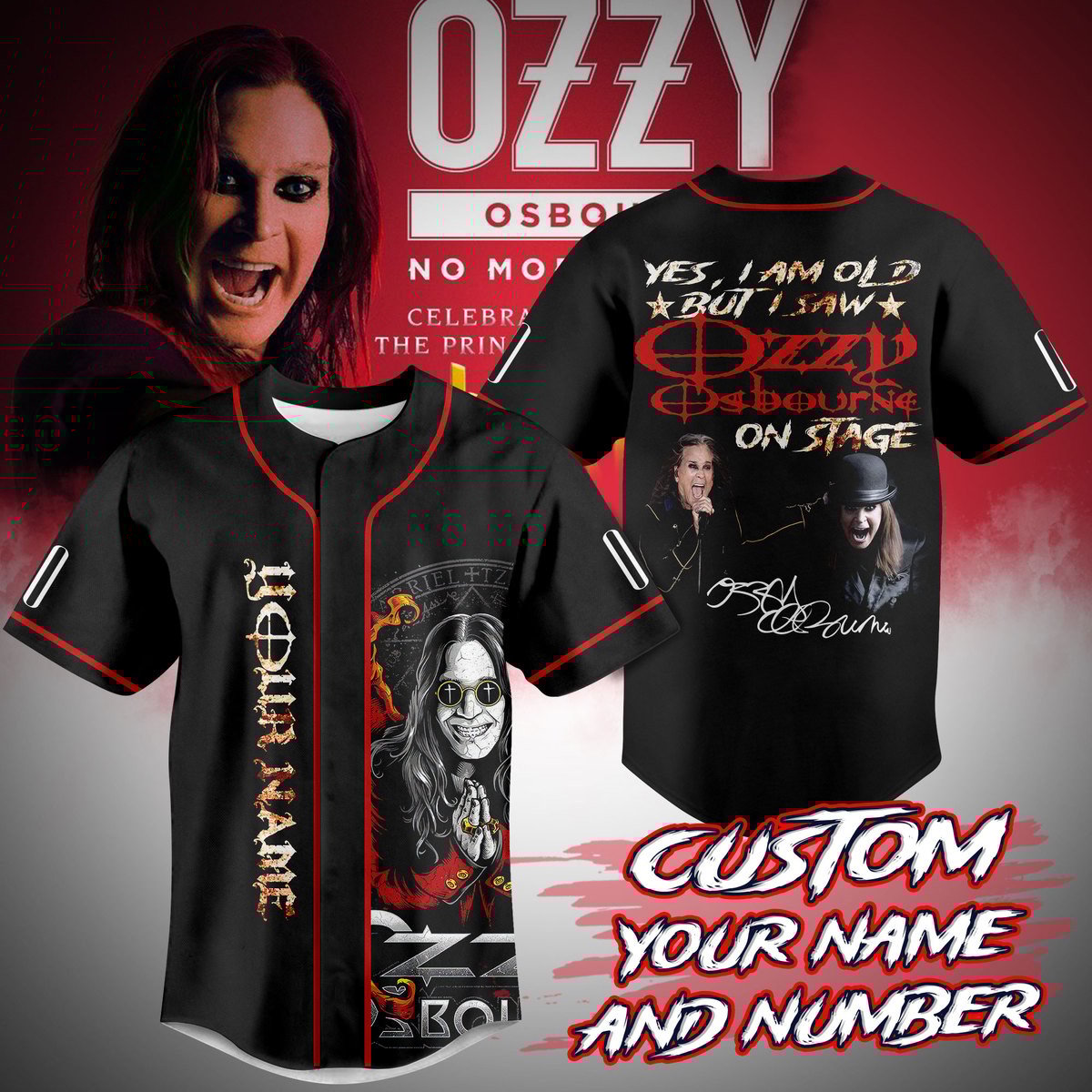 Ozzy Osbourne Baseball Jersey For Men Women And Kids Gift