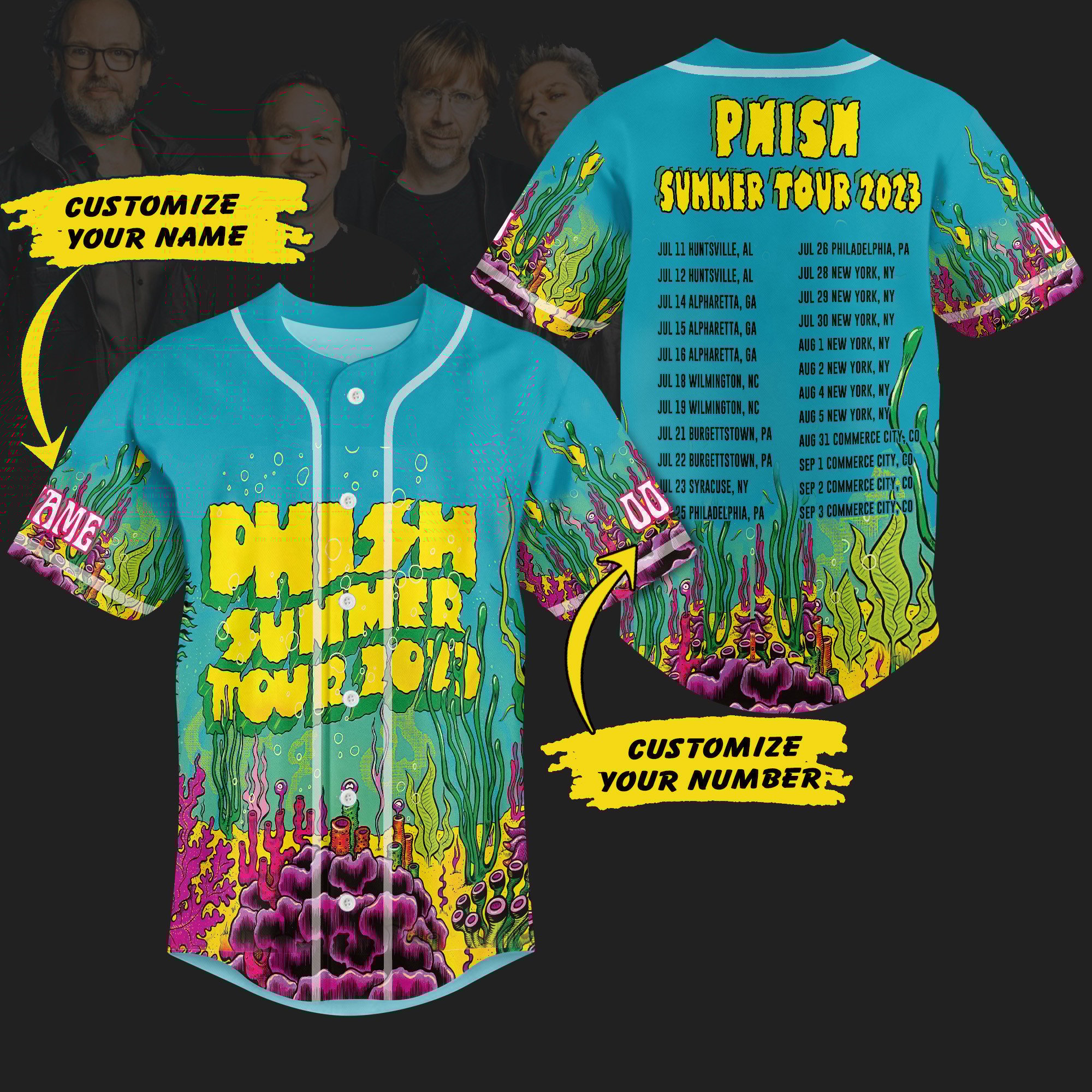 Phish Summer Tour Gift Baseball Jersey For Men Women And Kids Gift