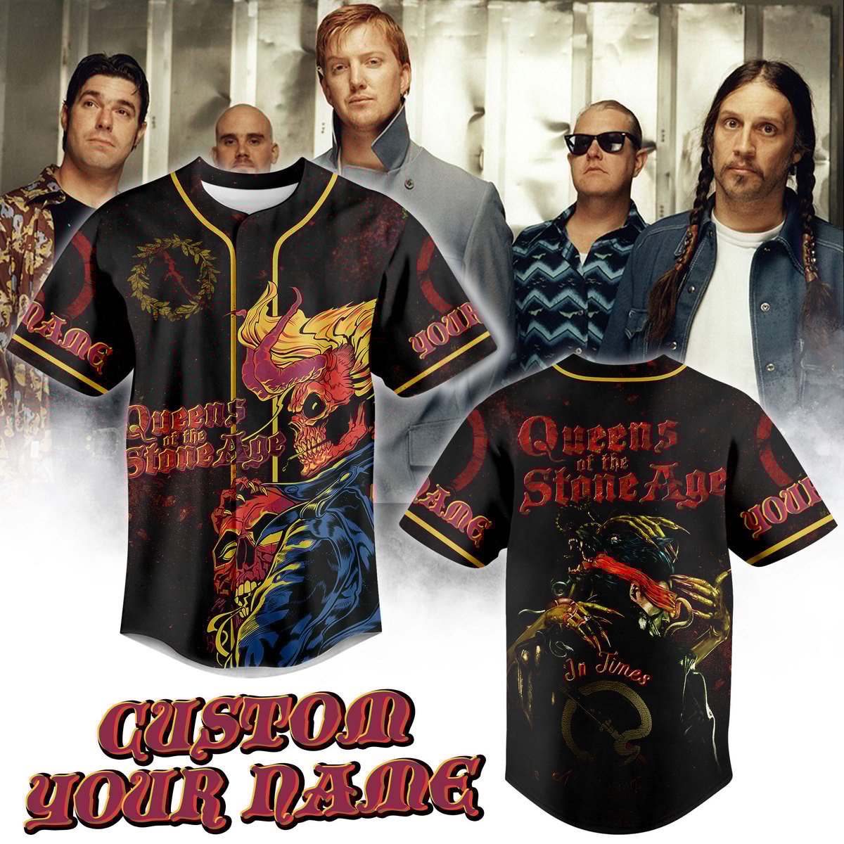 Queens of the Stone Age Baseball Jersey For Men Women And Kids Gift