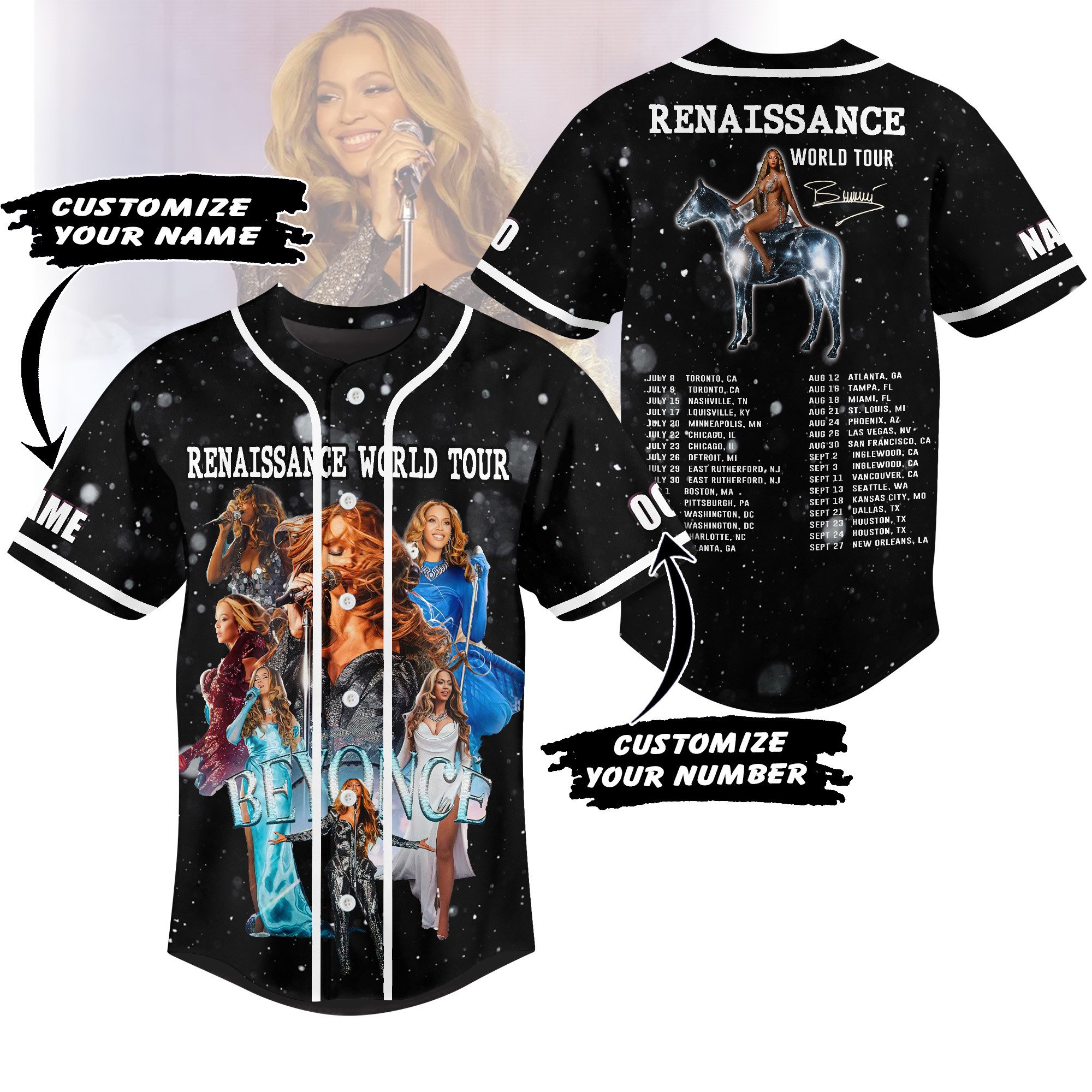 Renaissance World Tour by BeyoncÃ© Baseball Jersey For Men Women And Kids Gift