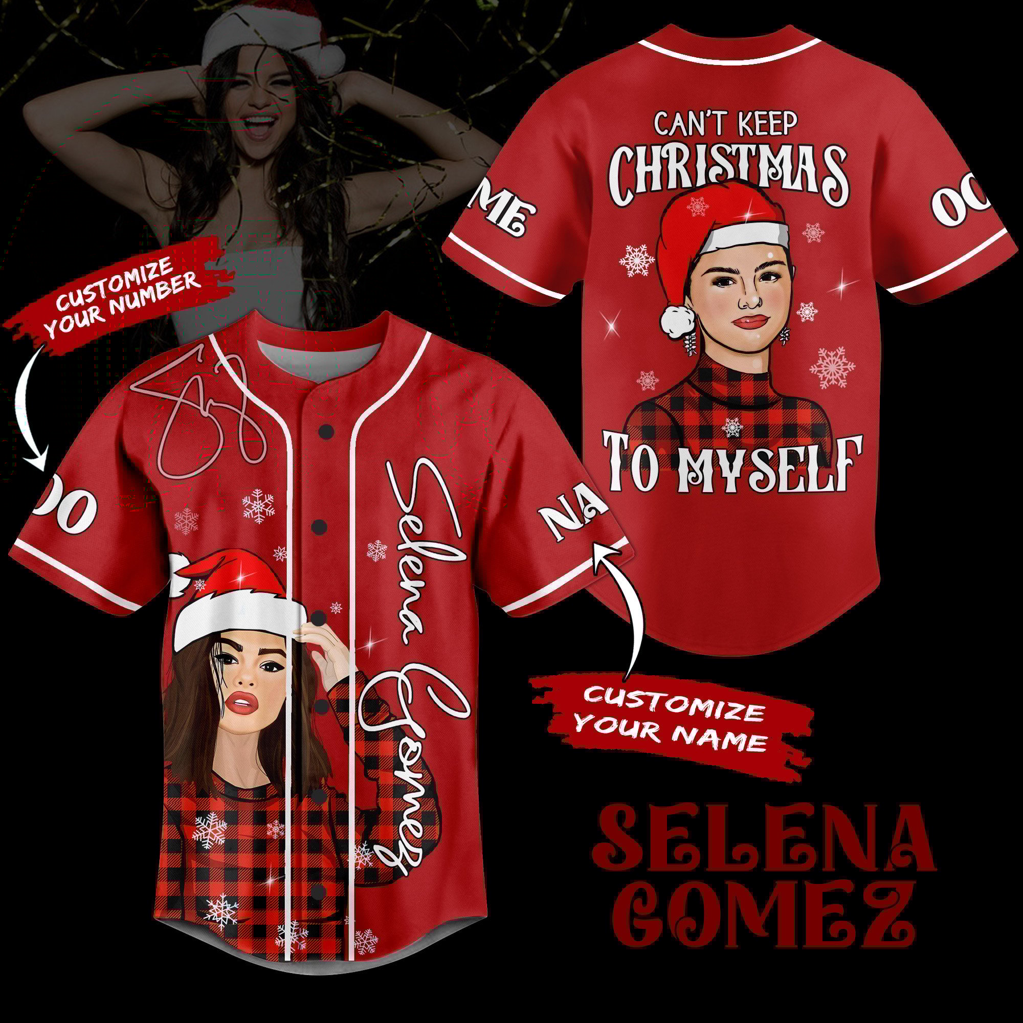 Selena Gomez Baseball Jersey For Men Women And Kids Gift