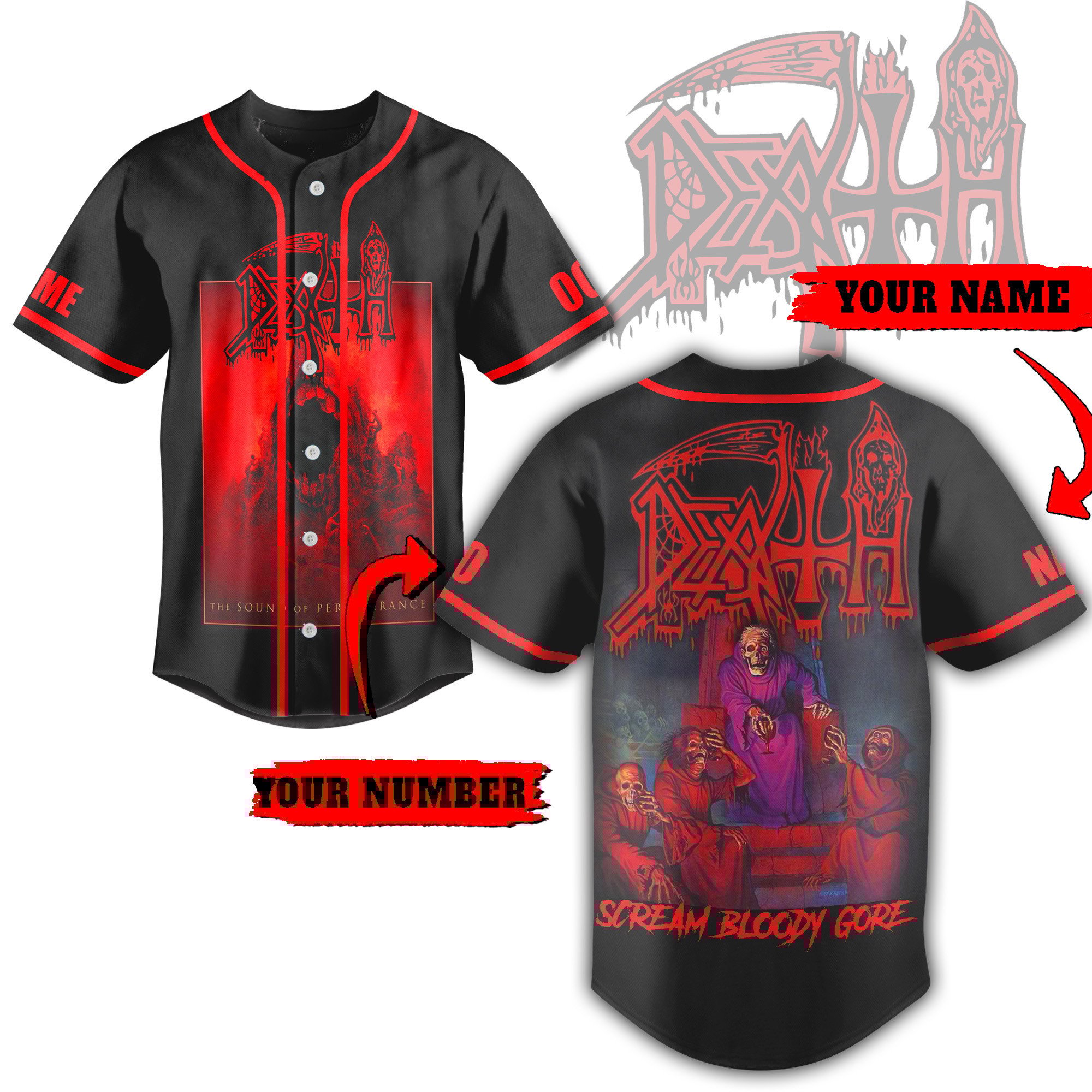 Scream Bloody Gore Baseball Jersey For Men Women And Kids Gift