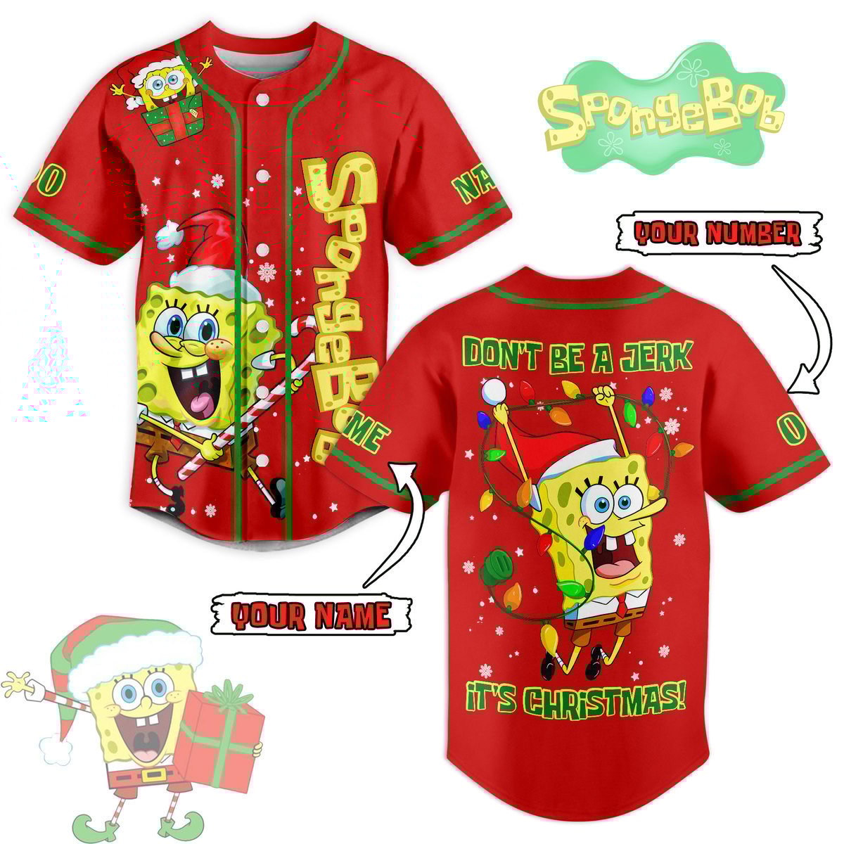 SpongeBob SquarePants Baseball Jersey For Men Women And Kids Gift