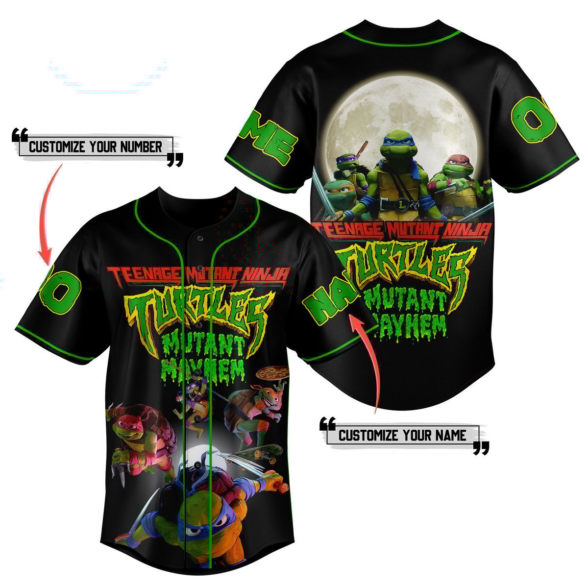 Teenage Mutant Ninja Turtles Baseball Jersey For Men Women And Kids Gift