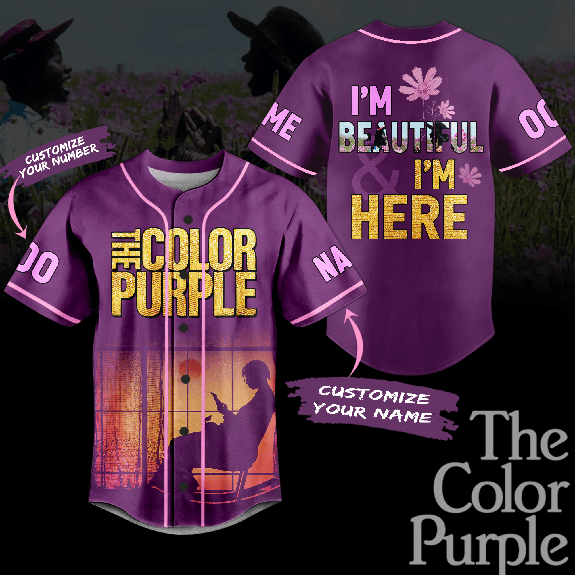 The Color Purple Baseball Jersey For Men Women And Kids Gift