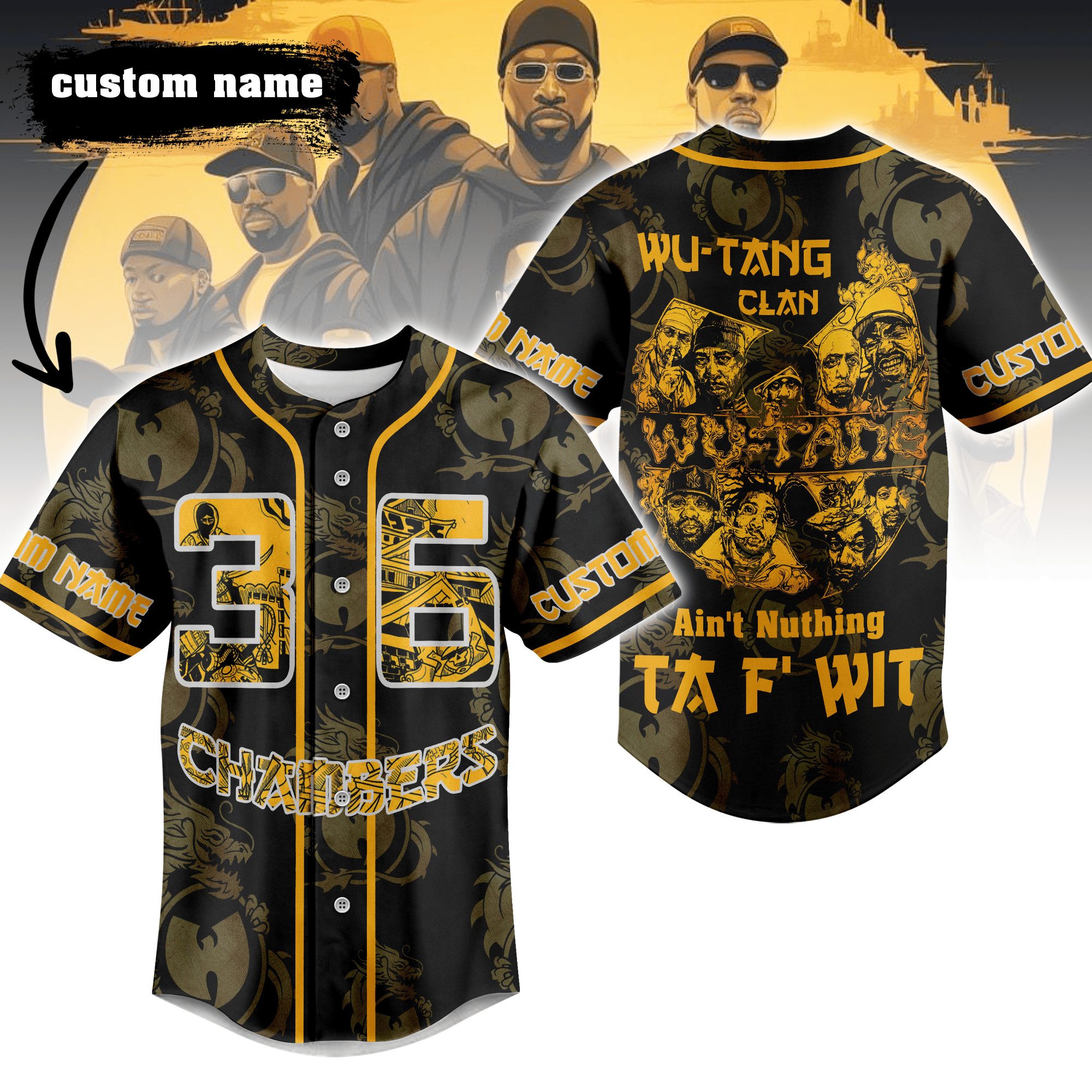 Wu Tang Clan Baseball Jersey For Men Women And Kids Gift