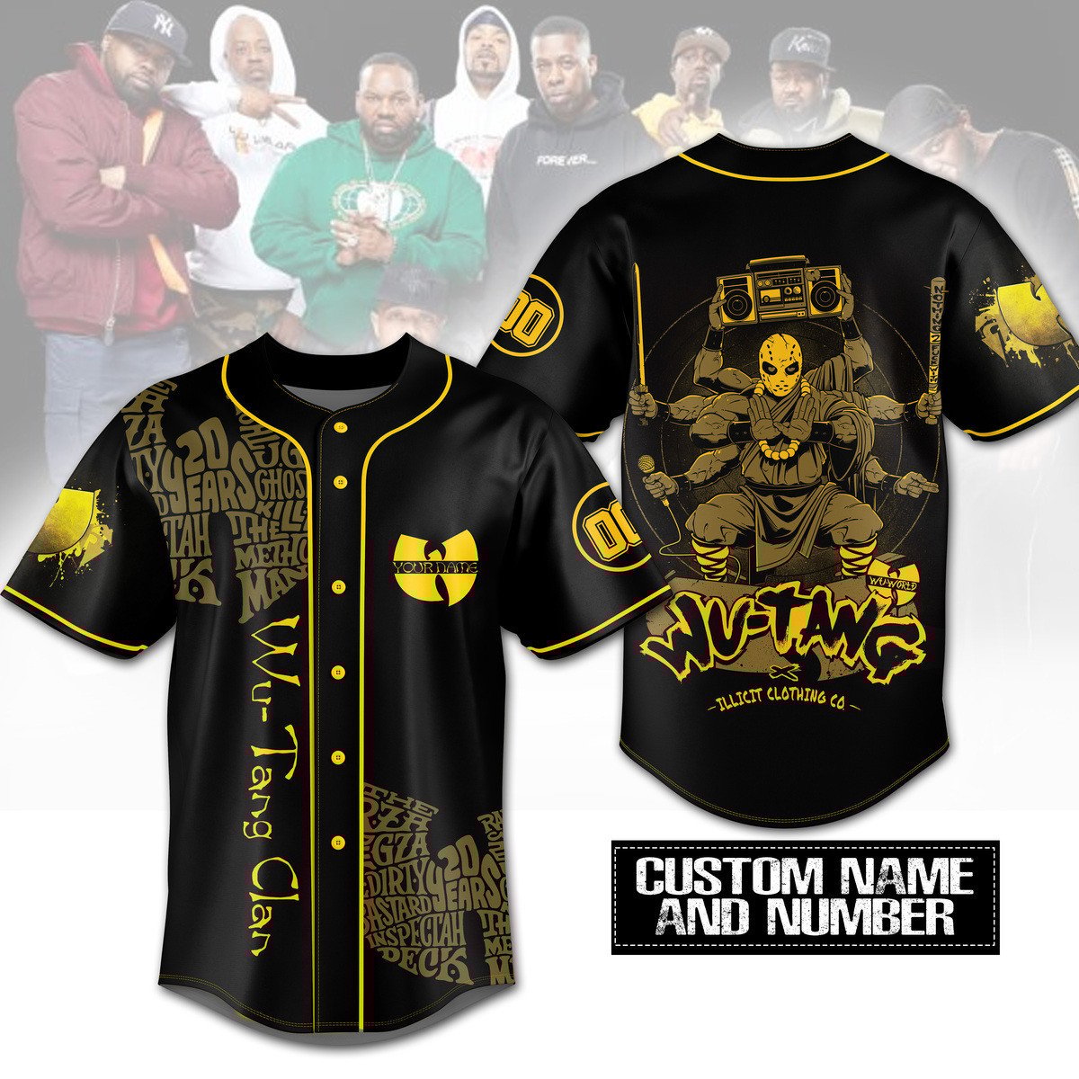Wu Tang Clan Baseball Jersey For Men Women And Kids Gift