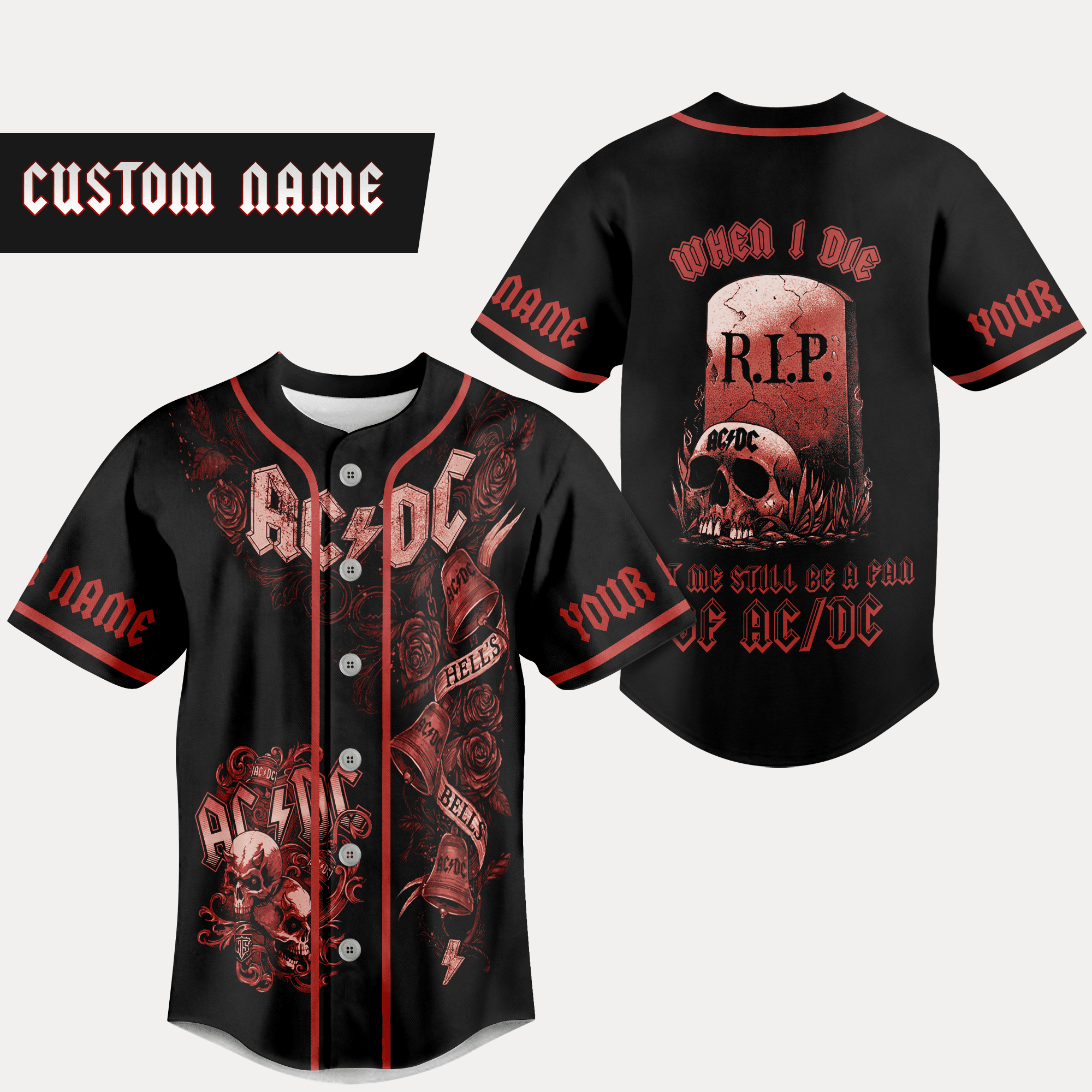 ACDC When I Die Baseball Jersey For Men Women And Kids Gift