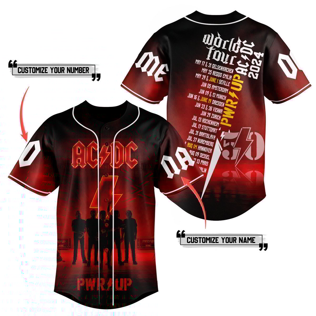 ACDC Baseball Jersey For Men Women And Kids Gift