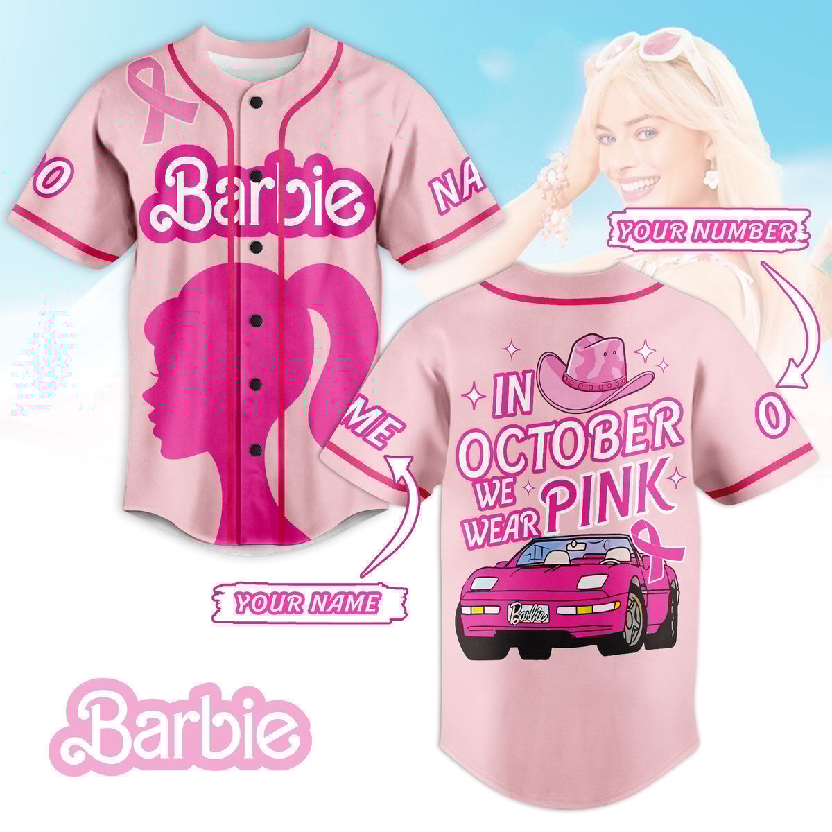 Barbie Baseball Jersey For Men Women And Kids Gift
