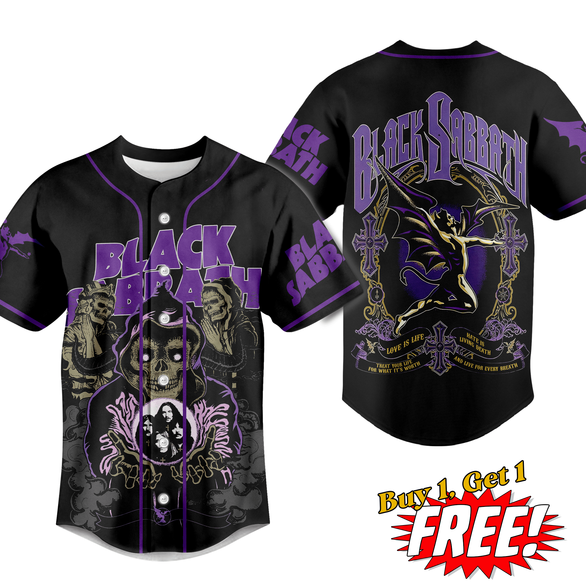 Black Sabbath Baseball Jersey For Men Women And Kids Gift