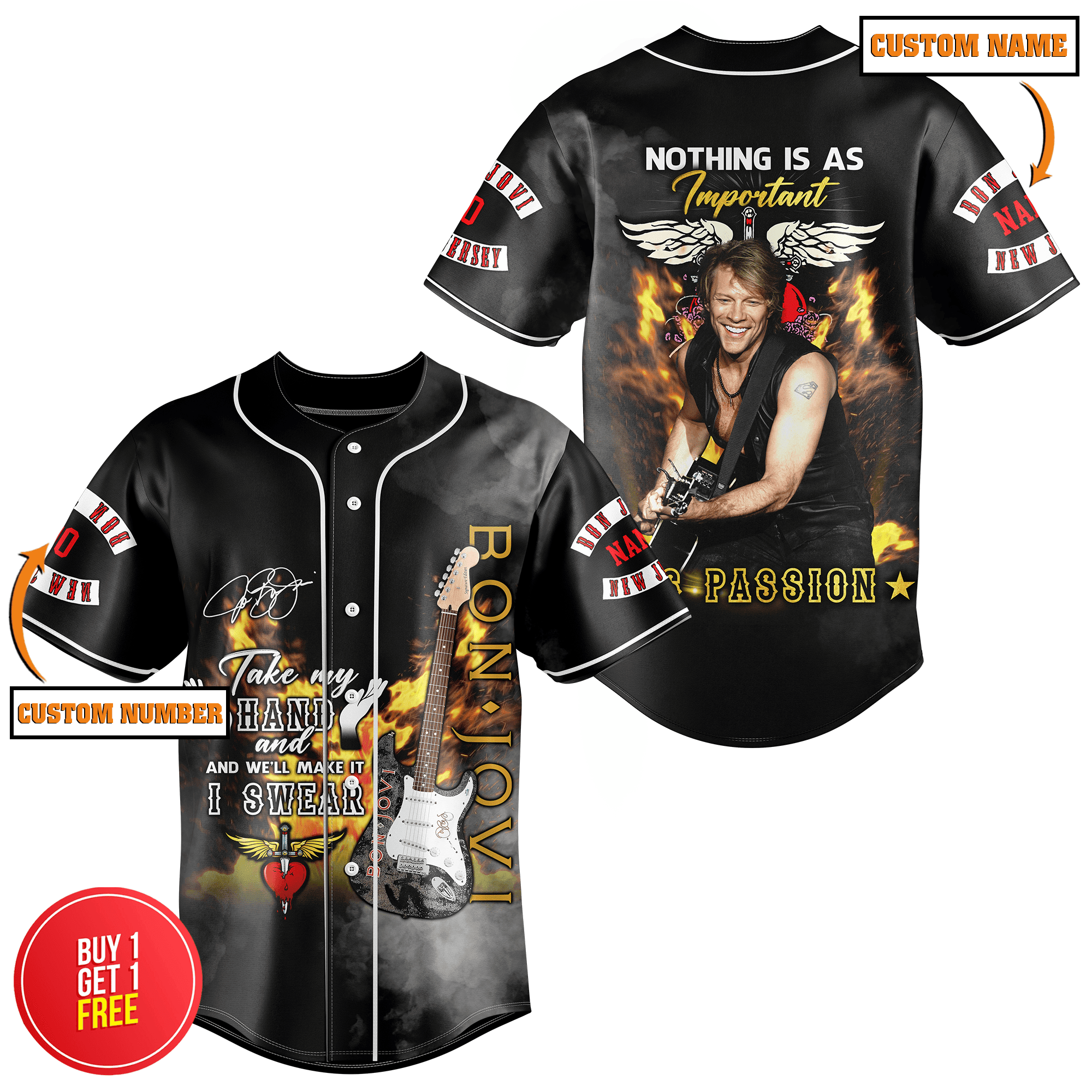 Bon Jovi Baseball Jersey For Men Women And Kids Gift
