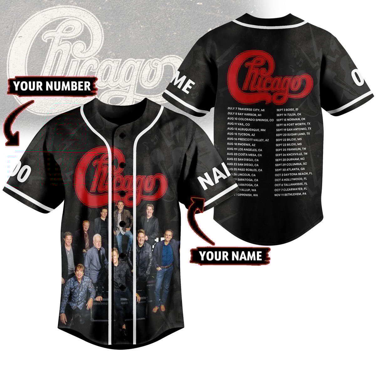 Chicago Band Baseball Jersey For Men Women And Kids Gift