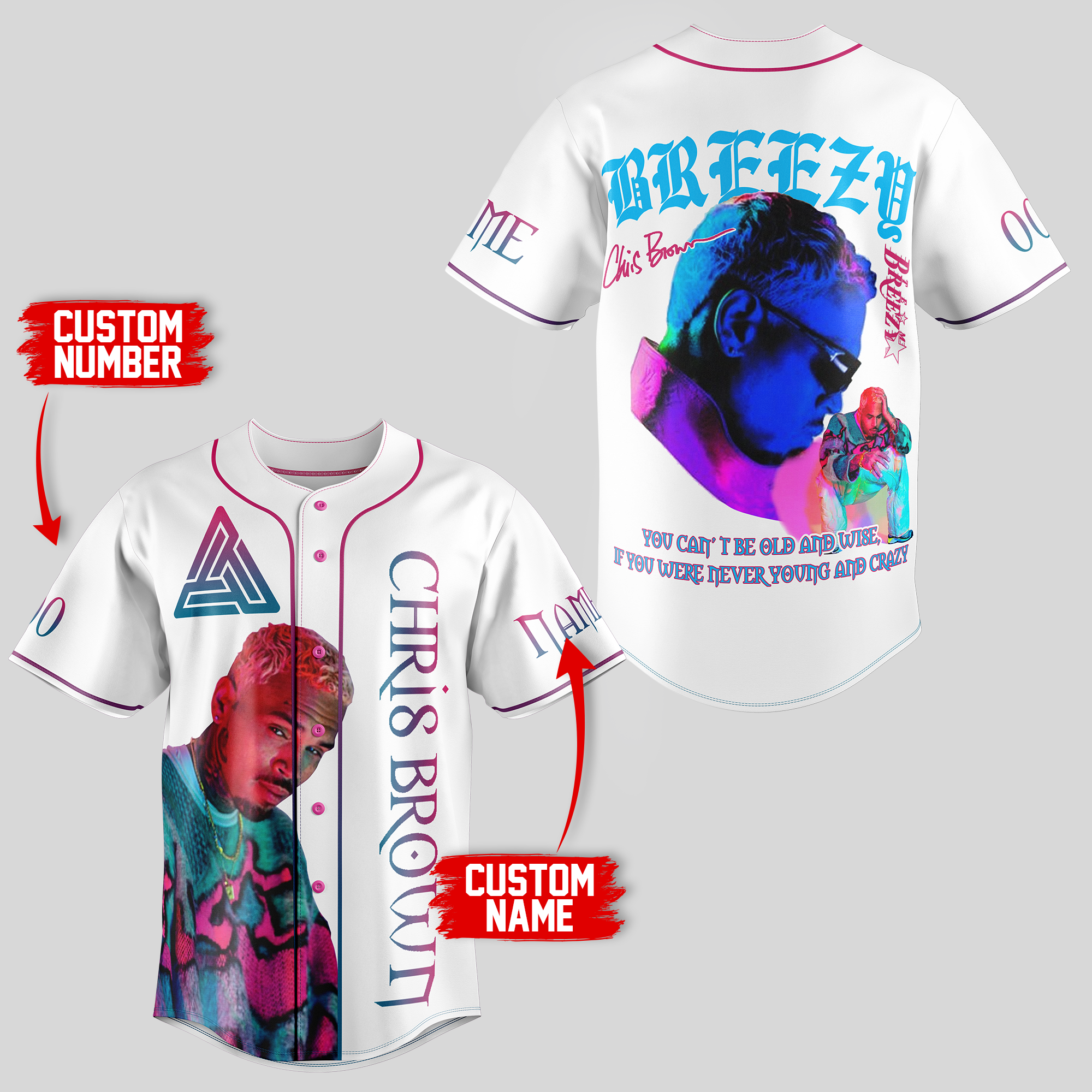Chris Brown Baseball Jersey For Men Women And Kids Gift