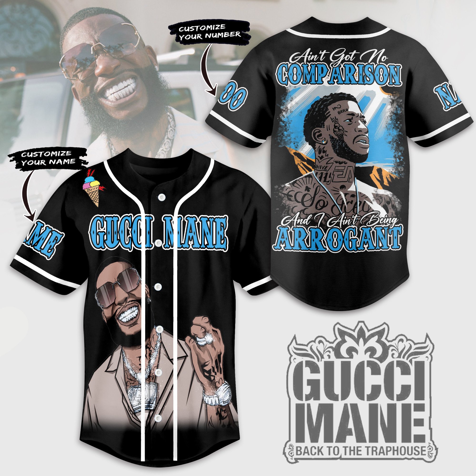 Gucci Mane Baseball Jersey For Men Women And Kids Gift