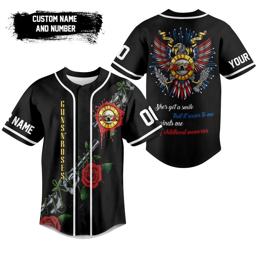 Guns N Roses Baseball Jersey For Men Women And Kids Gift