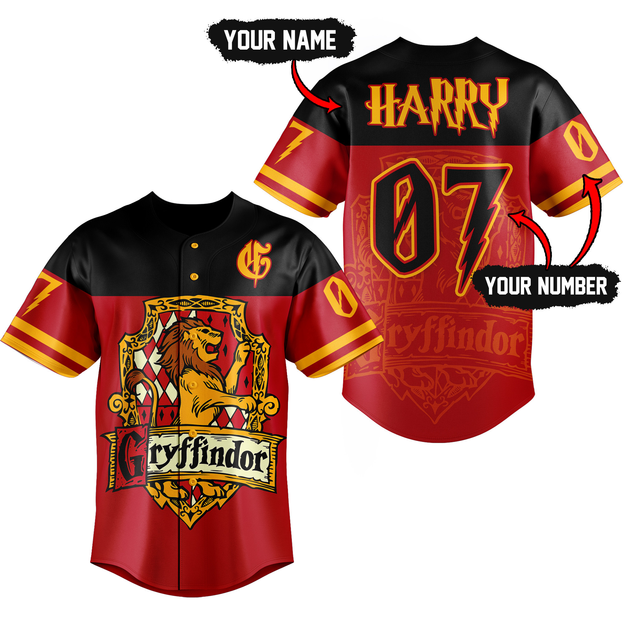 Gryffindor Harry Potter Baseball Jersey For Men Women And Kids Gift