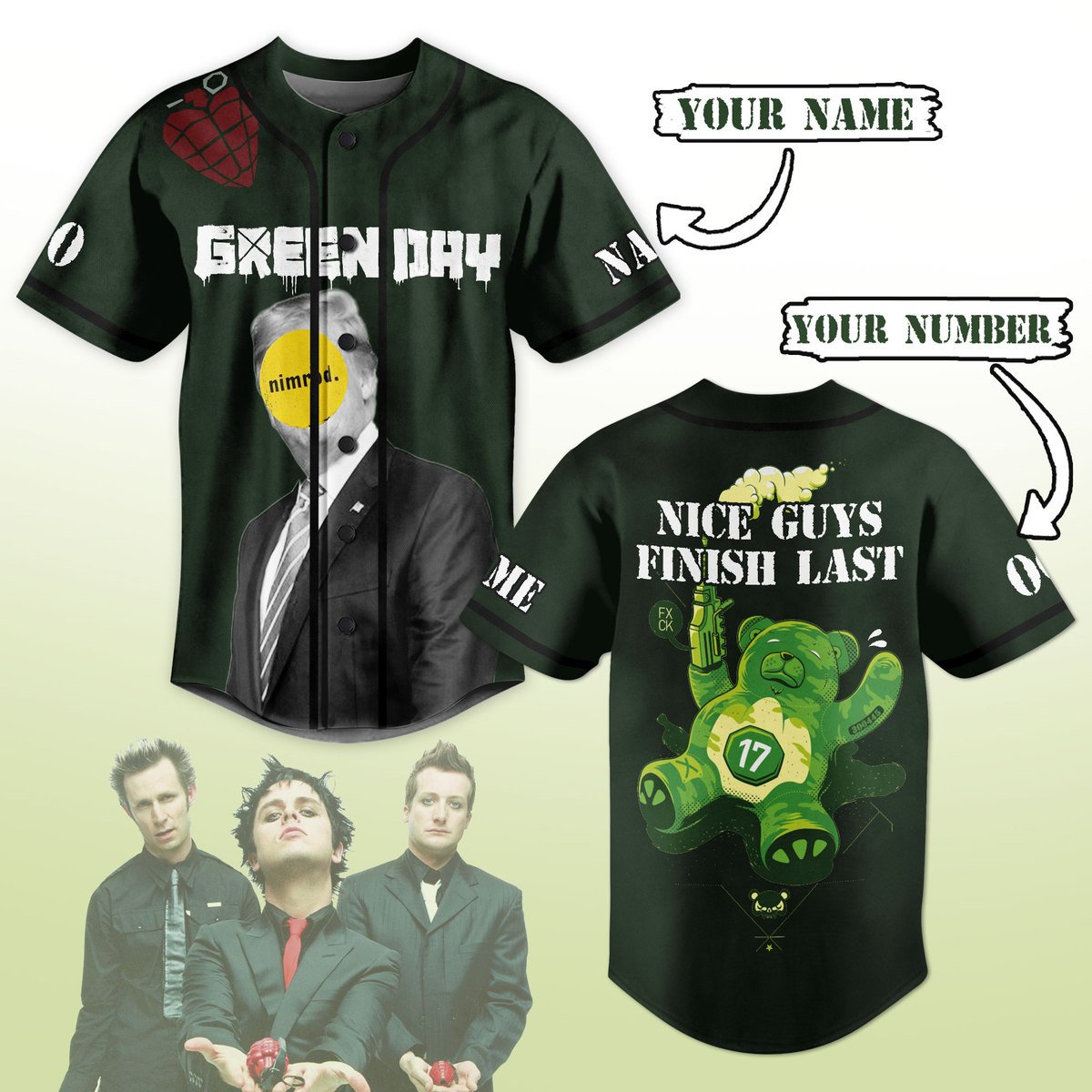 Green Day Baseball Jersey For Men Women And Kids Gift