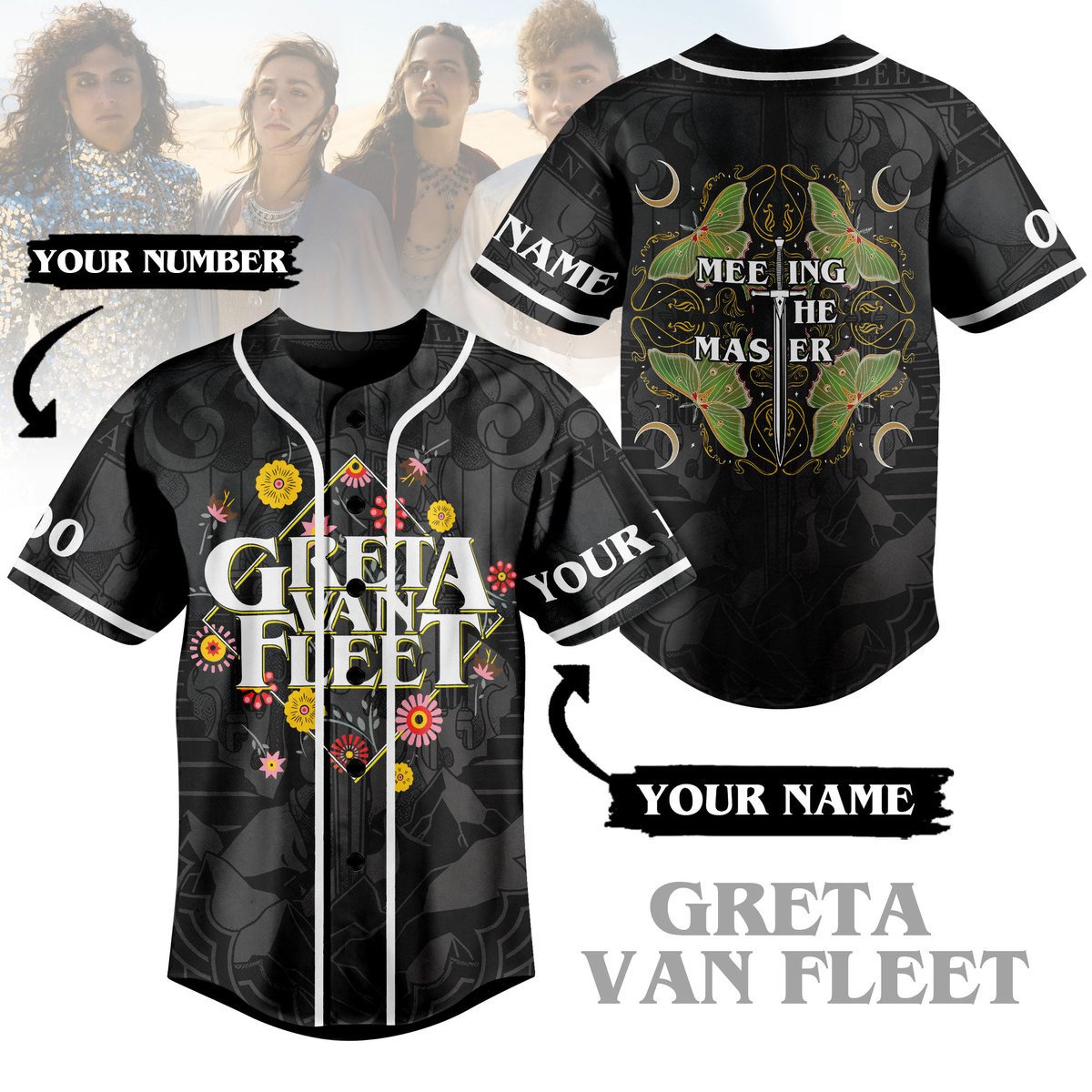 Greta Van Fleet Baseball Jersey For Men Women And Kids Gift