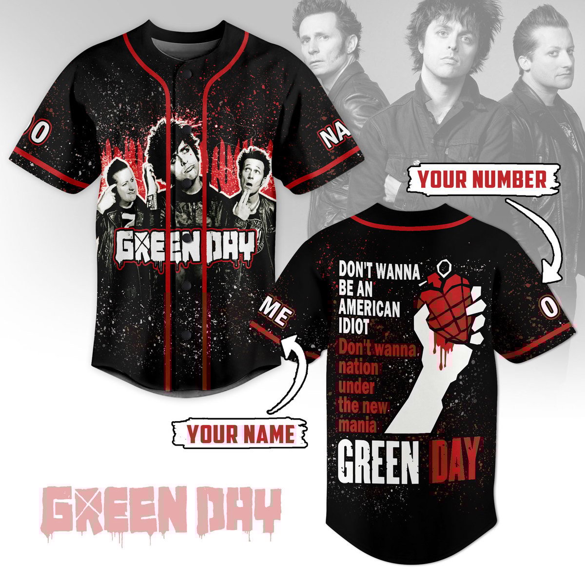 Green Day Baseball Jersey For Men Women And Kids Gift