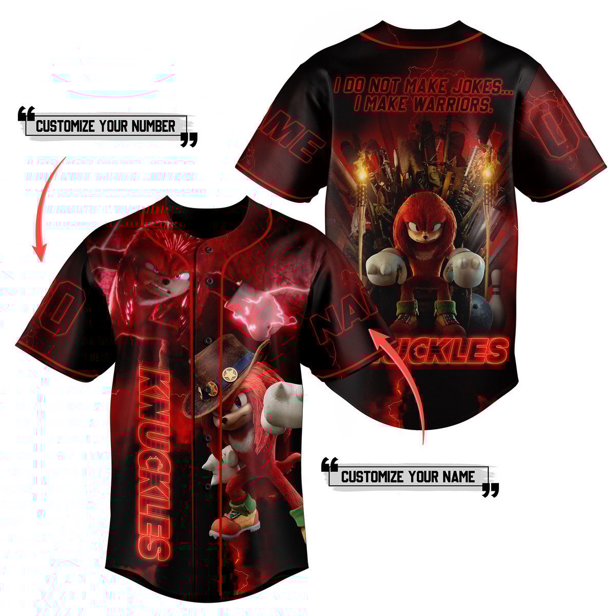 Knuckles Baseball Jersey For Men Women And Kids Gift