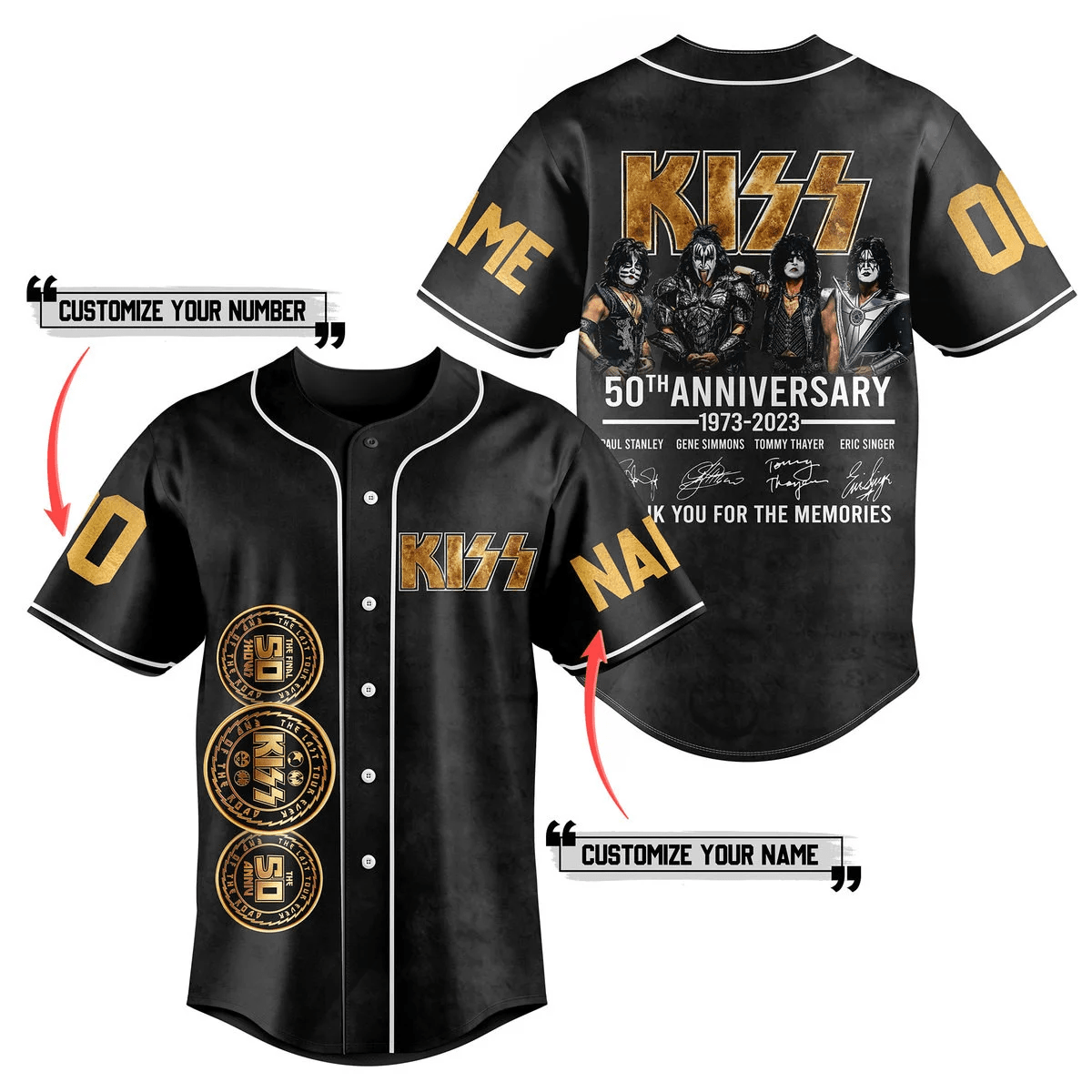 Kiss Baseball Jersey For Men Women And Kids Gift