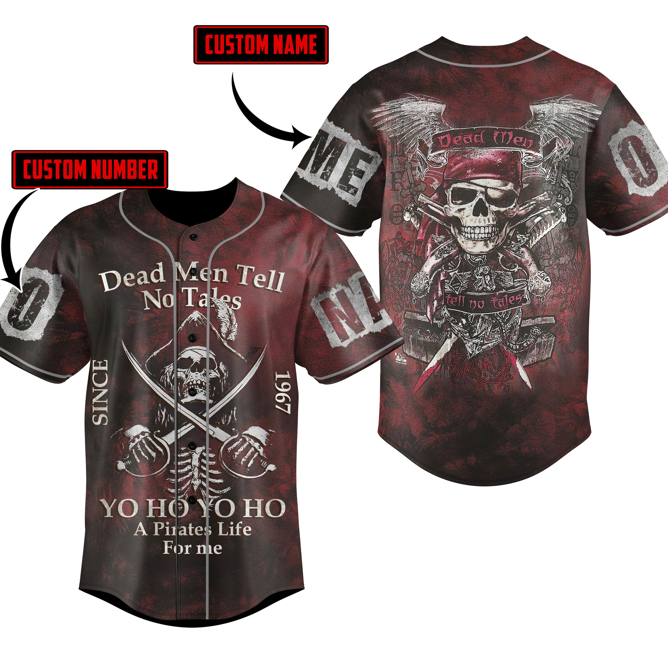 Dead Men Tell Baseball Jersey For Men Women And Kids Gift