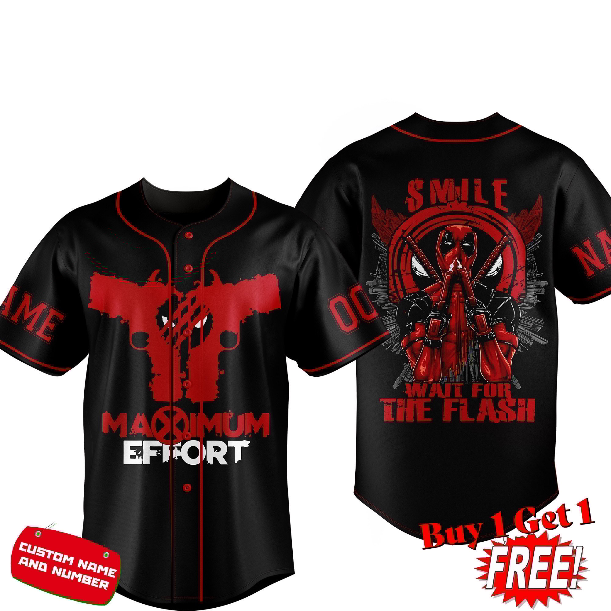 Deadpool Maximum Effort Baseball Jersey For Men Women And Kids Gift