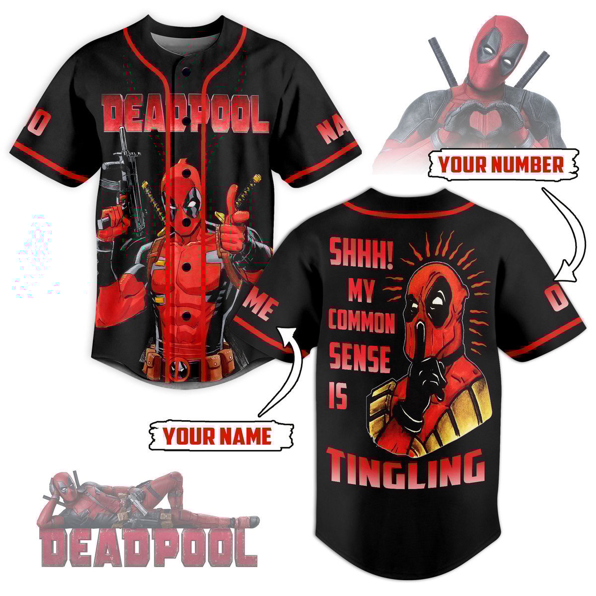 Deadpool Baseball Jersey For Men Women And Kids Gift