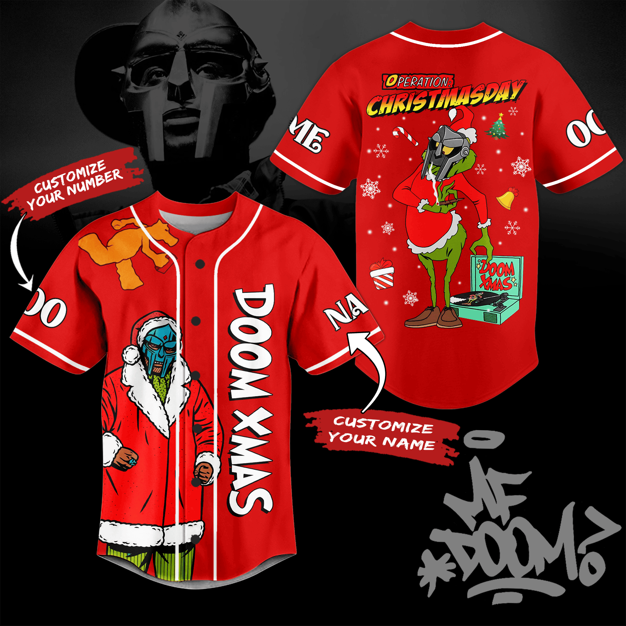 Doom Xmas Baseball Jersey For Men Women And Kids Gift