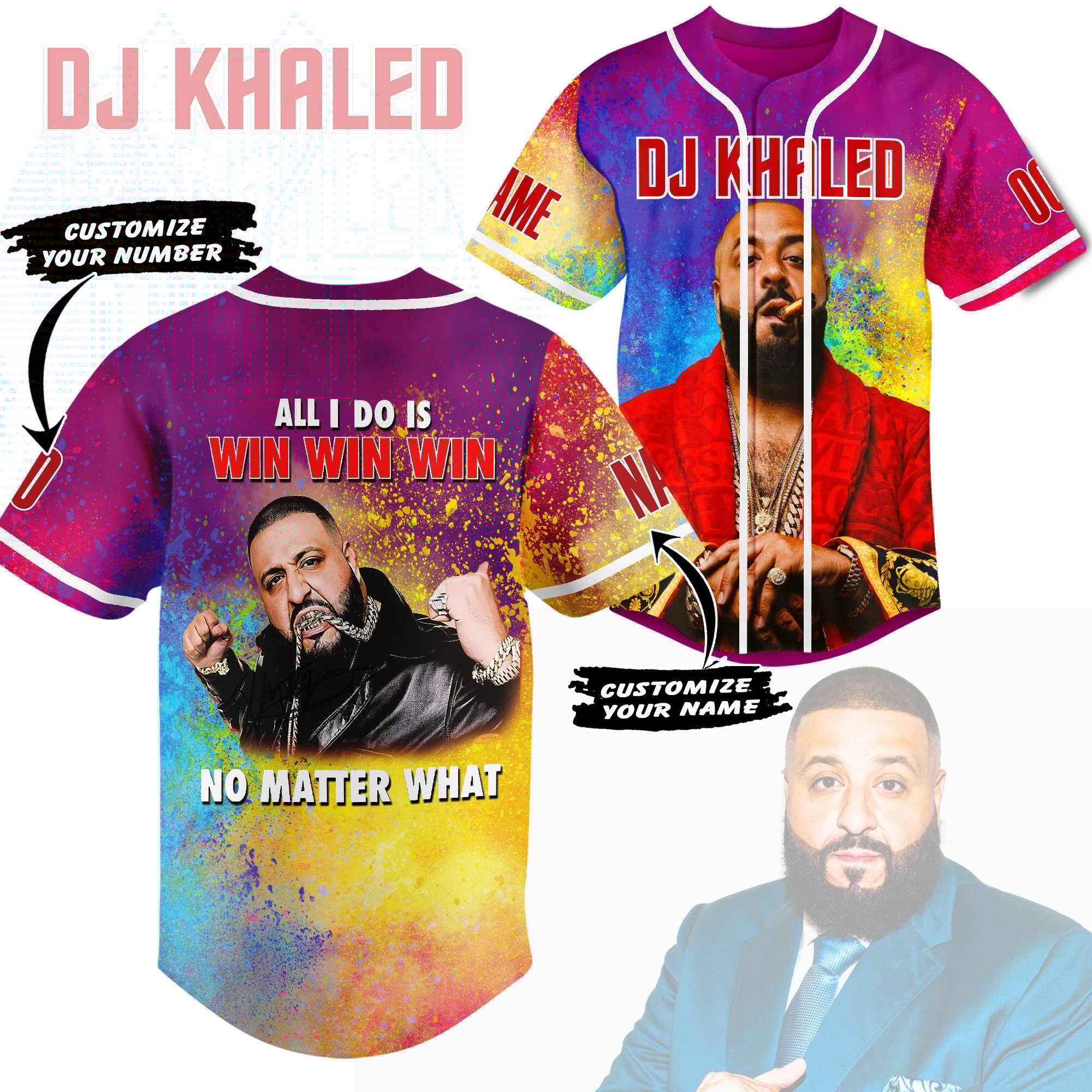 DJ Khaled Baseball Jersey For Men Women And Kids Gift
